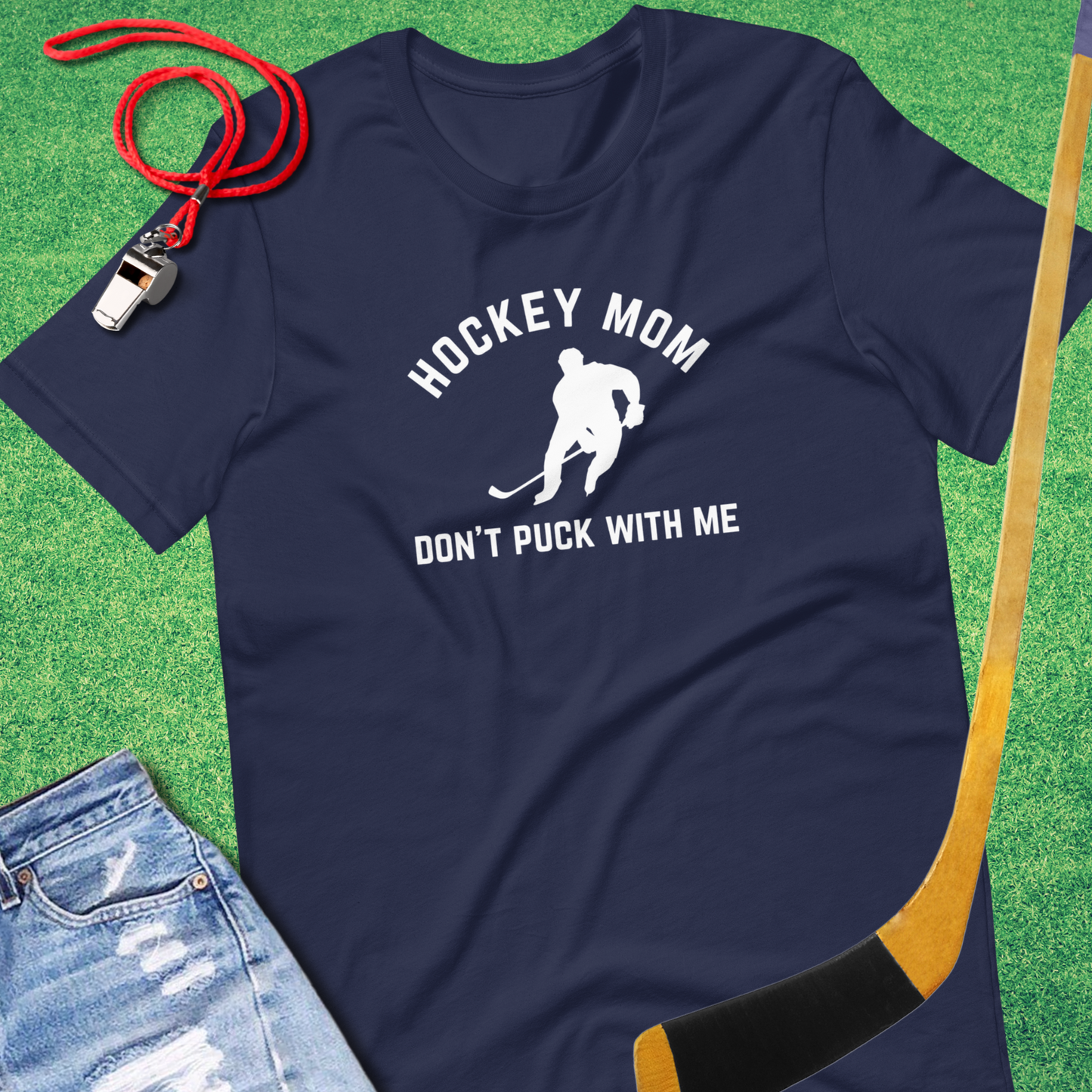 Hockey Mom Don't Puck With Me T-Shirt in Navy - Hockey Mom T-Shirt | Sideline Gods