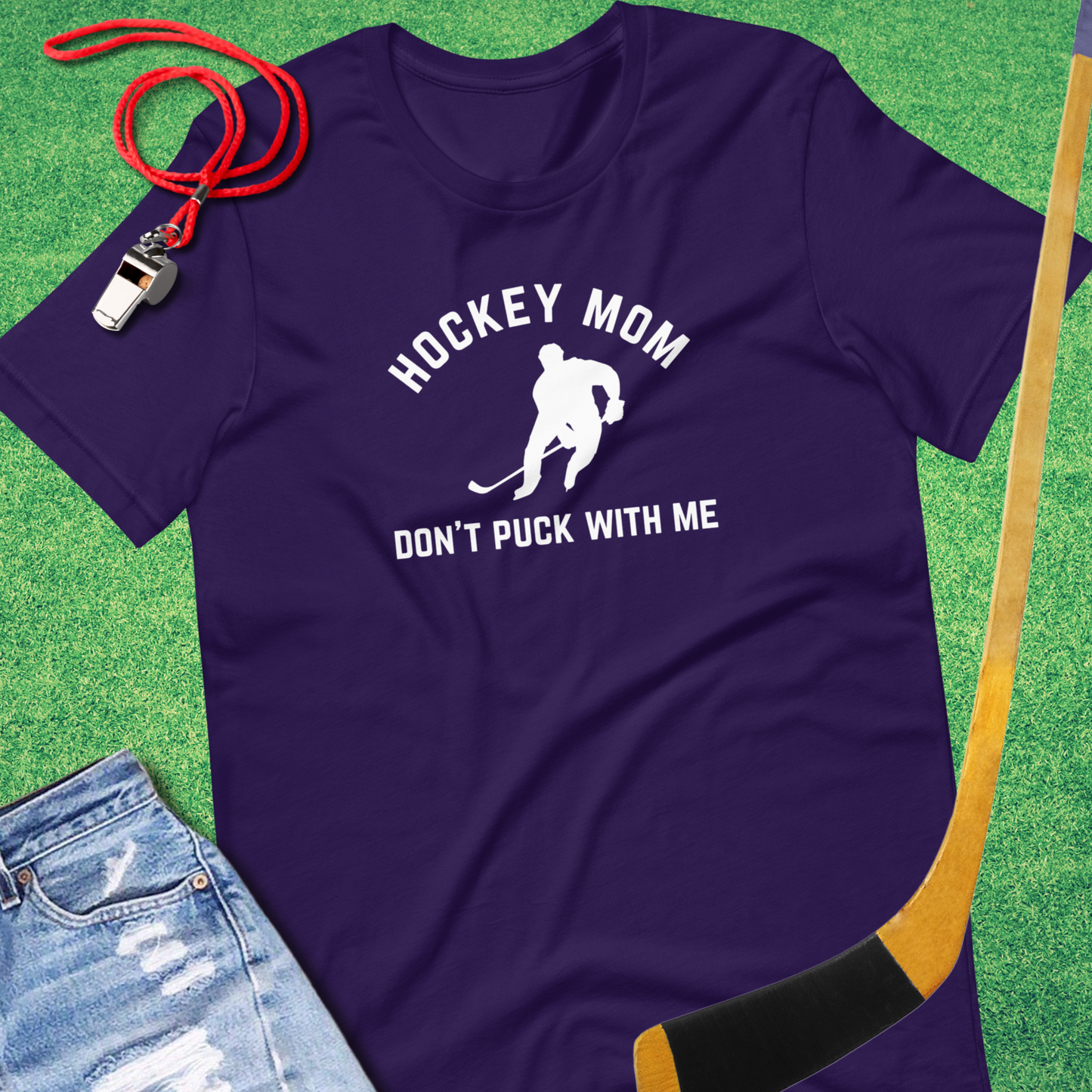 Hockey Mom Don't Puck With Me T-Shirt in Team Purple - Ice Hockey Mom Gift | Sideline Gods