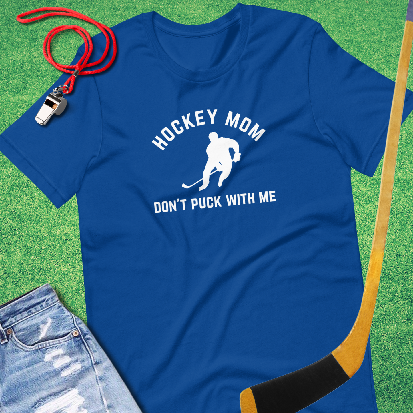 Hockey Mom Don't Puck With Me T-Shirt in True Royal - Rink Mom T-Shirt | Sideline Gods