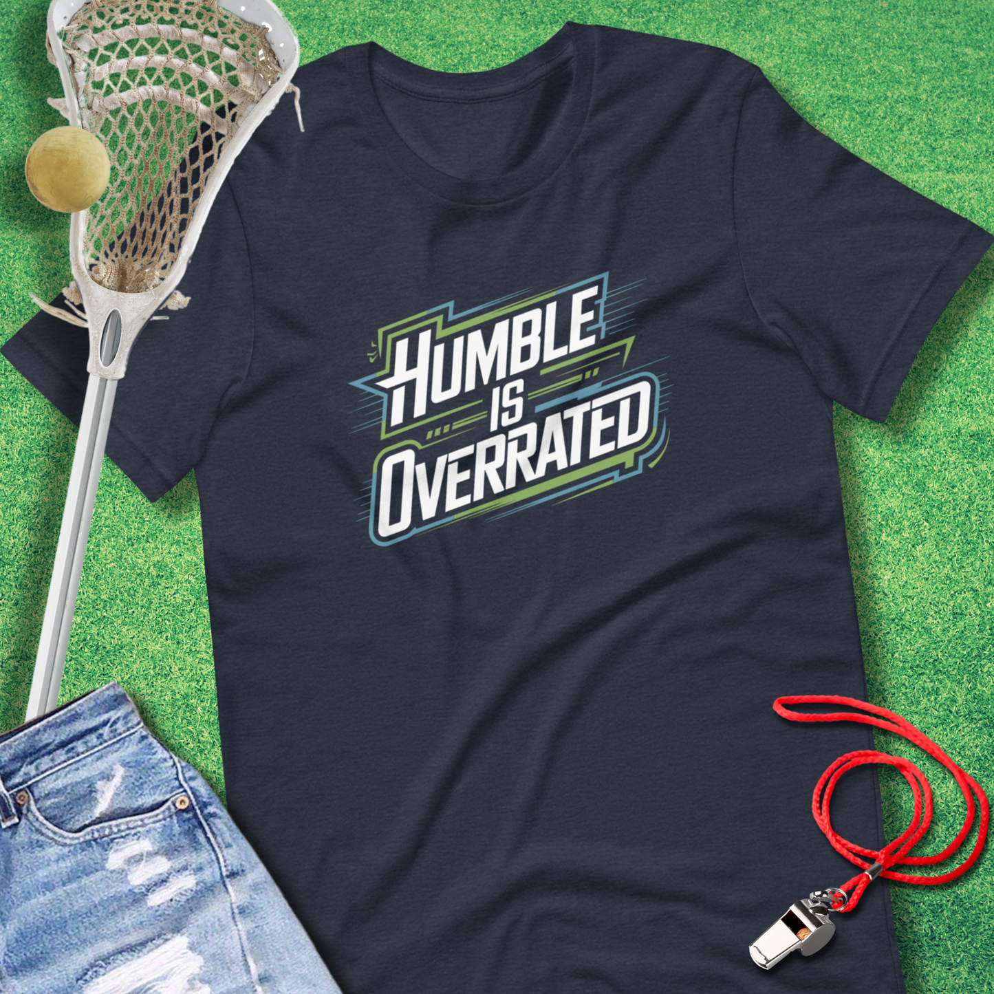 Humble is Overrated T-Shirt in Heather Navy - game day T-Shirt | Sideline Gods