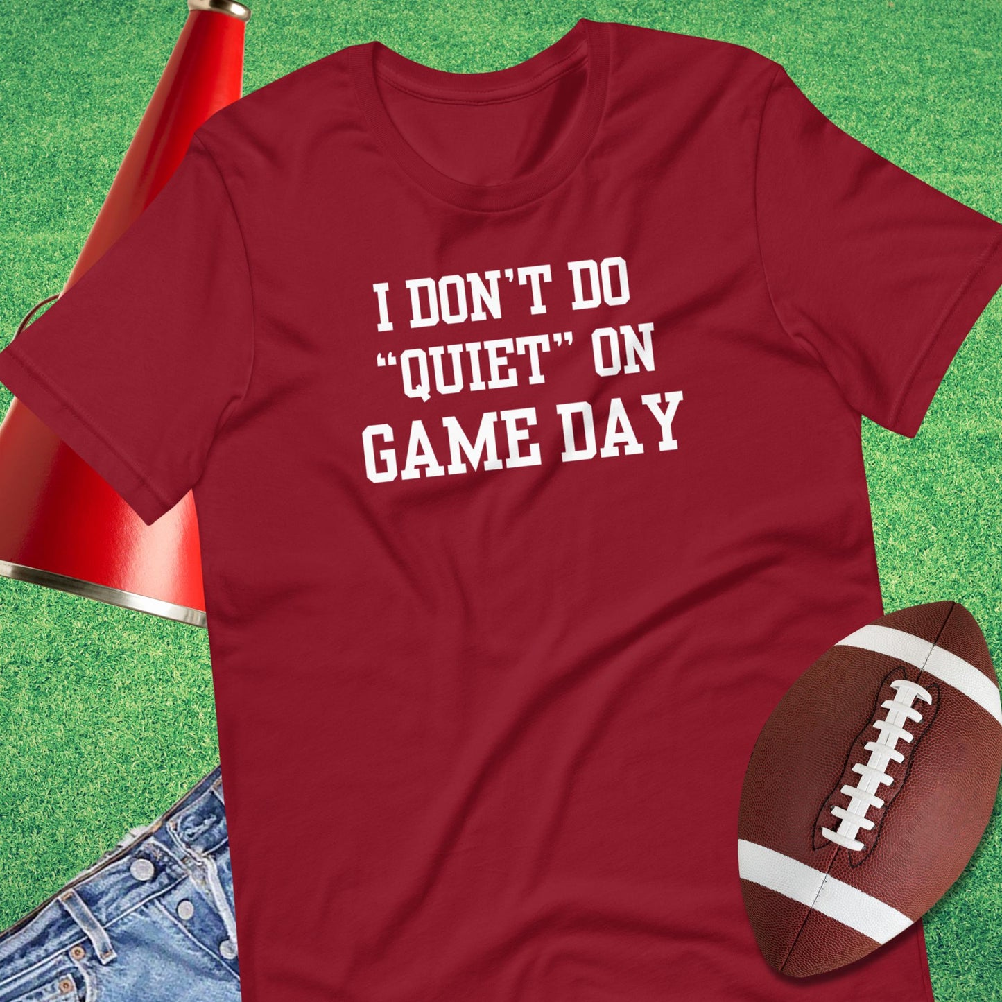 I Don't Do Quiet T-Shirt in Cardinal - sports parents T-Shirt | Sideline Gods