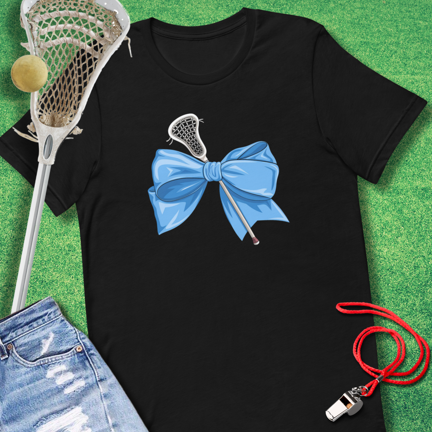 Lacrosse Bow T-Shirt in Black - Lax Mom Gift | Sideline Gods