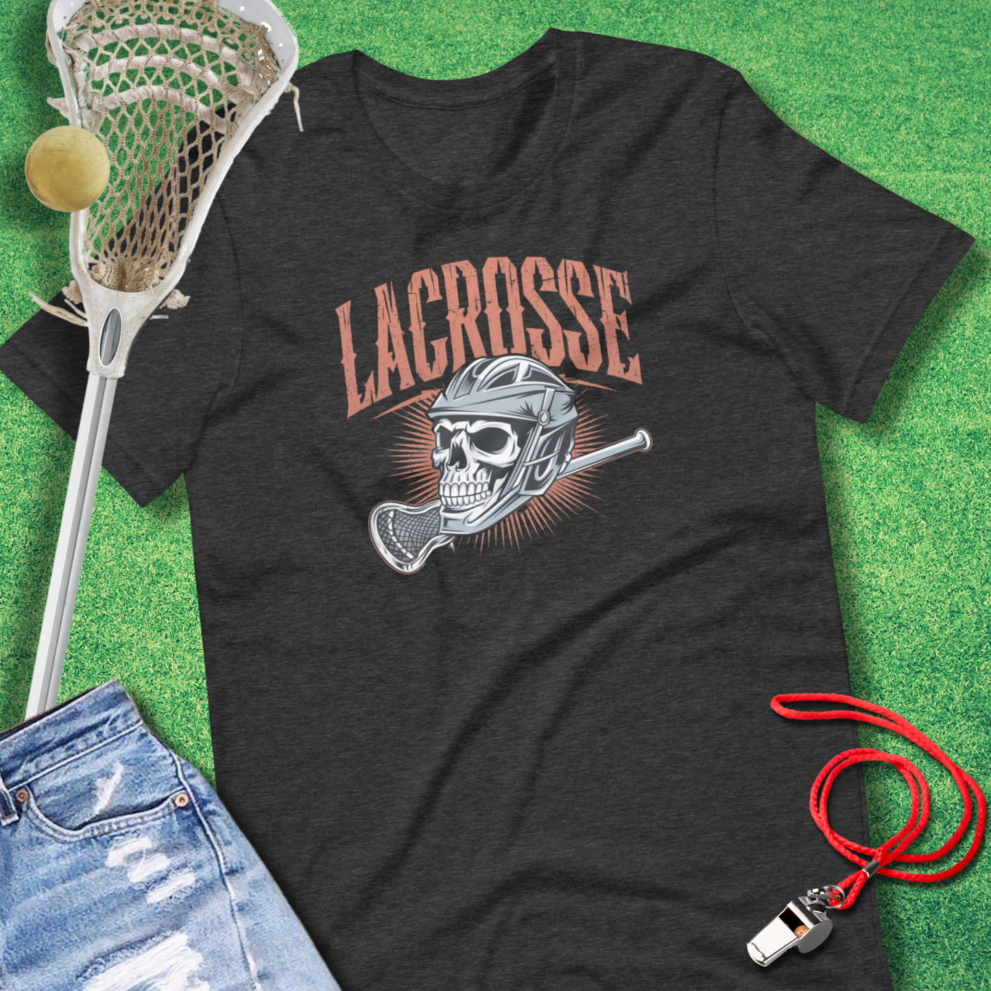 Lacrosse Concert T-Shirt in Dark Grey Heather - Unique Lax T-Shirt for Players and Fans | Sideline Gods