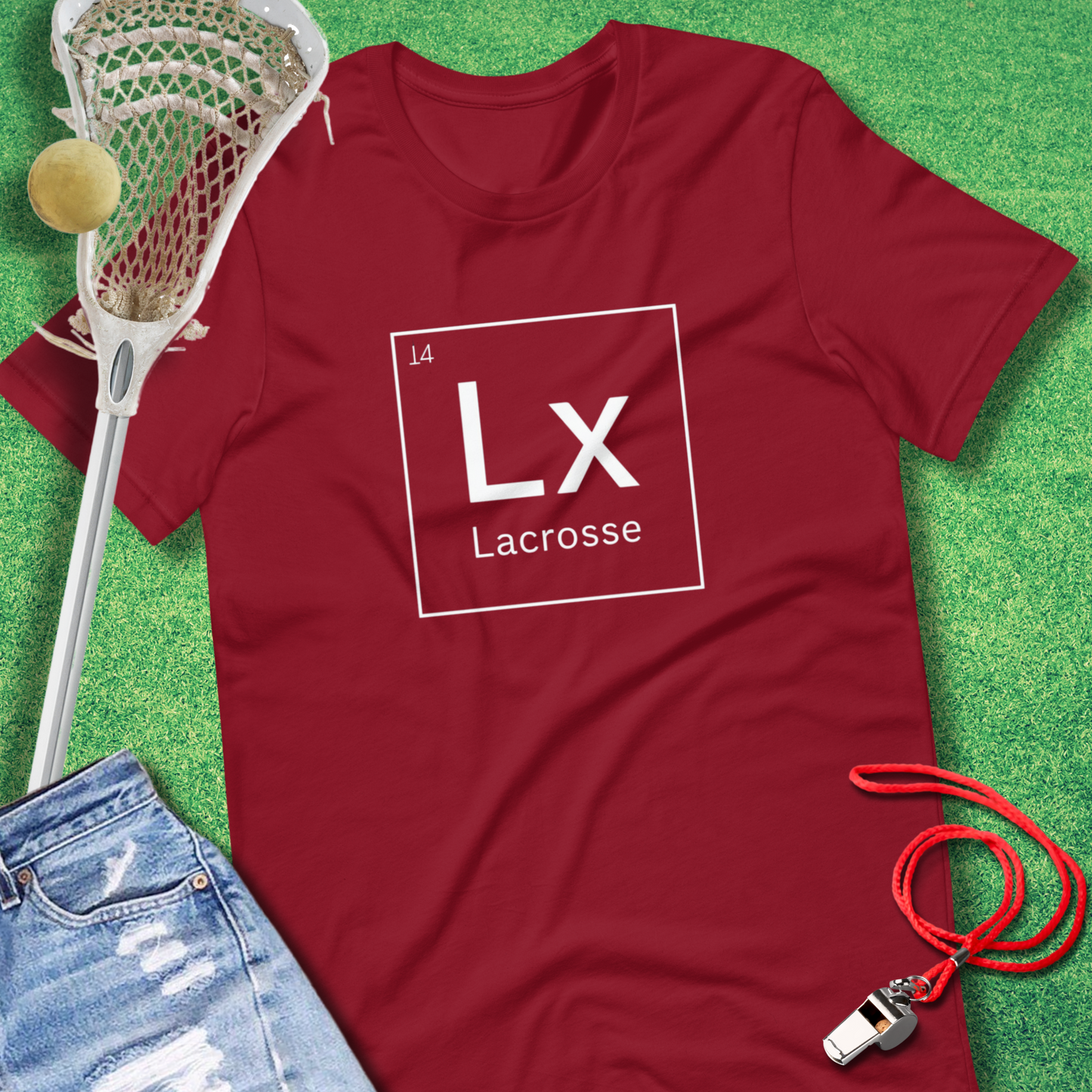 Lacrosse Element T-Shirt in Cardinal - Classic Lacrosse Gear | Sideline Gods