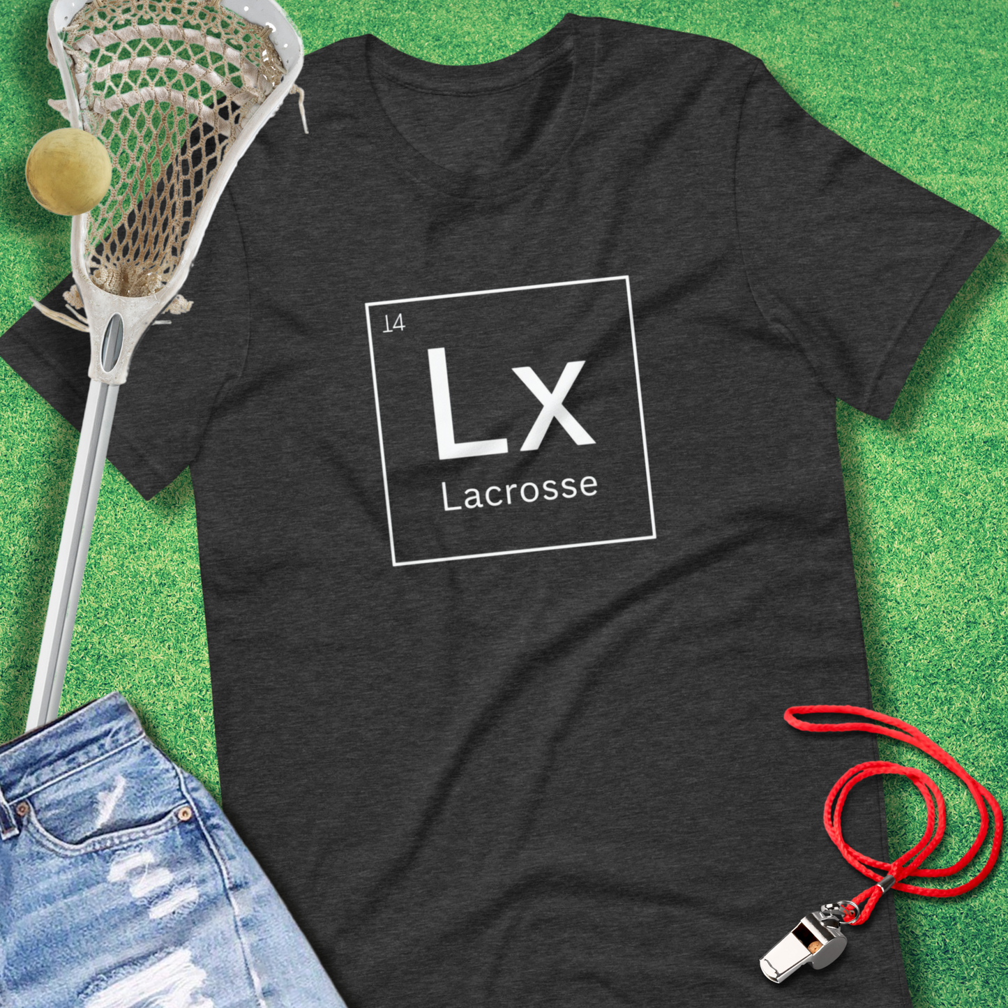 Lacrosse Element T-Shirt in Dark Grey Heather - Lax T-Shirt | Sideline Gods