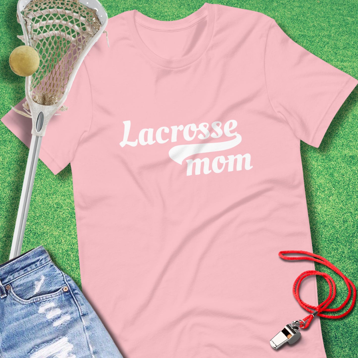 Lacrosse Mom Vintage Style T-Shirt in Pink - Lax Mom Gift | Sideline Gods