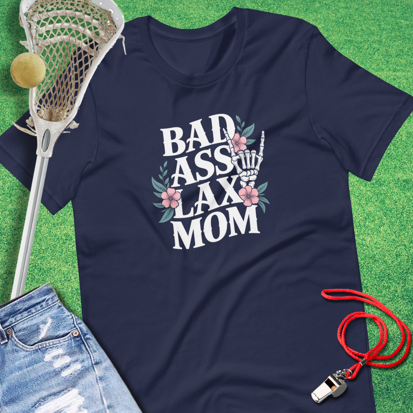 Game day T-shirt for strong lacrosse moms showing sideline pride