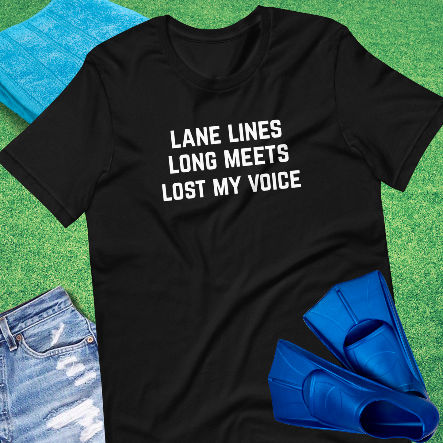 Lane Lines Swim T-shirt in Black - Funny Swim Team T-Shirt | Sideline Gods