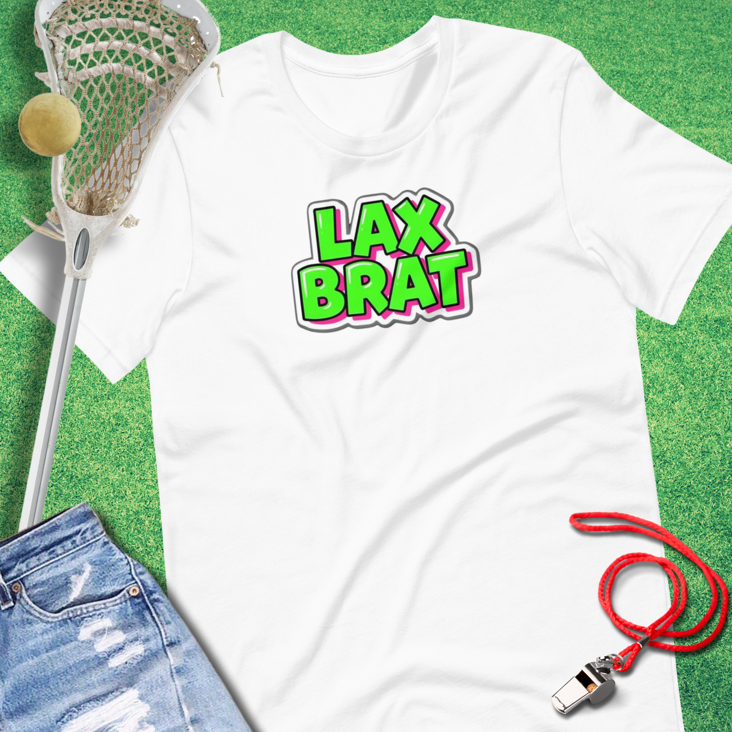 Lax Brat T-Shirt in White - Funny Lax Gear | Sideline Gods