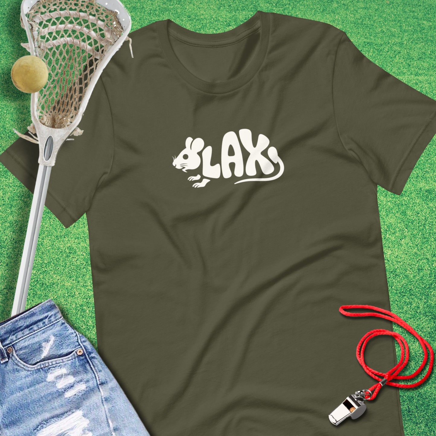 Lax Rat T-Shirt in Military Green - Lax Apparel for Players and Fans | Sideline Gods
