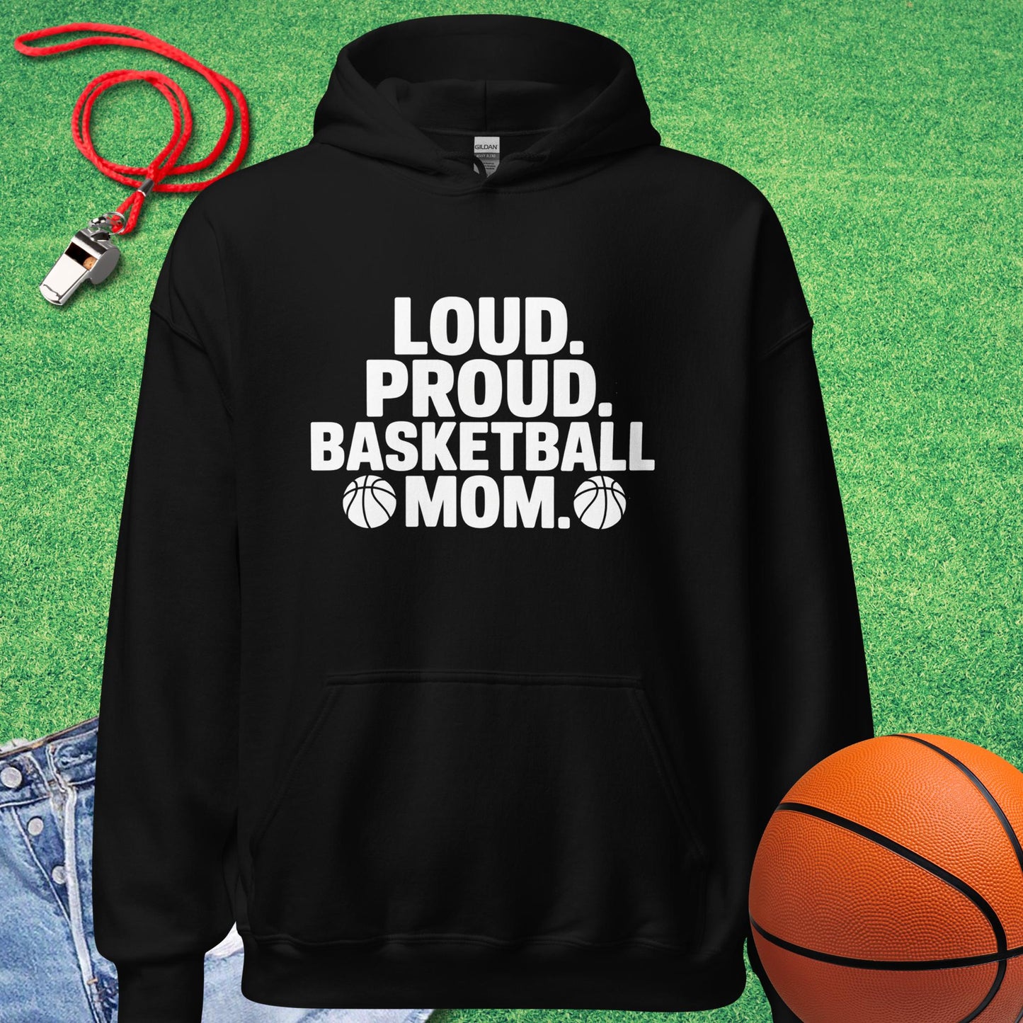 Loud and Proud Basketball Mom Hoodie in Black - Basketball Mom Tournament Hoodie | Sideline Gods