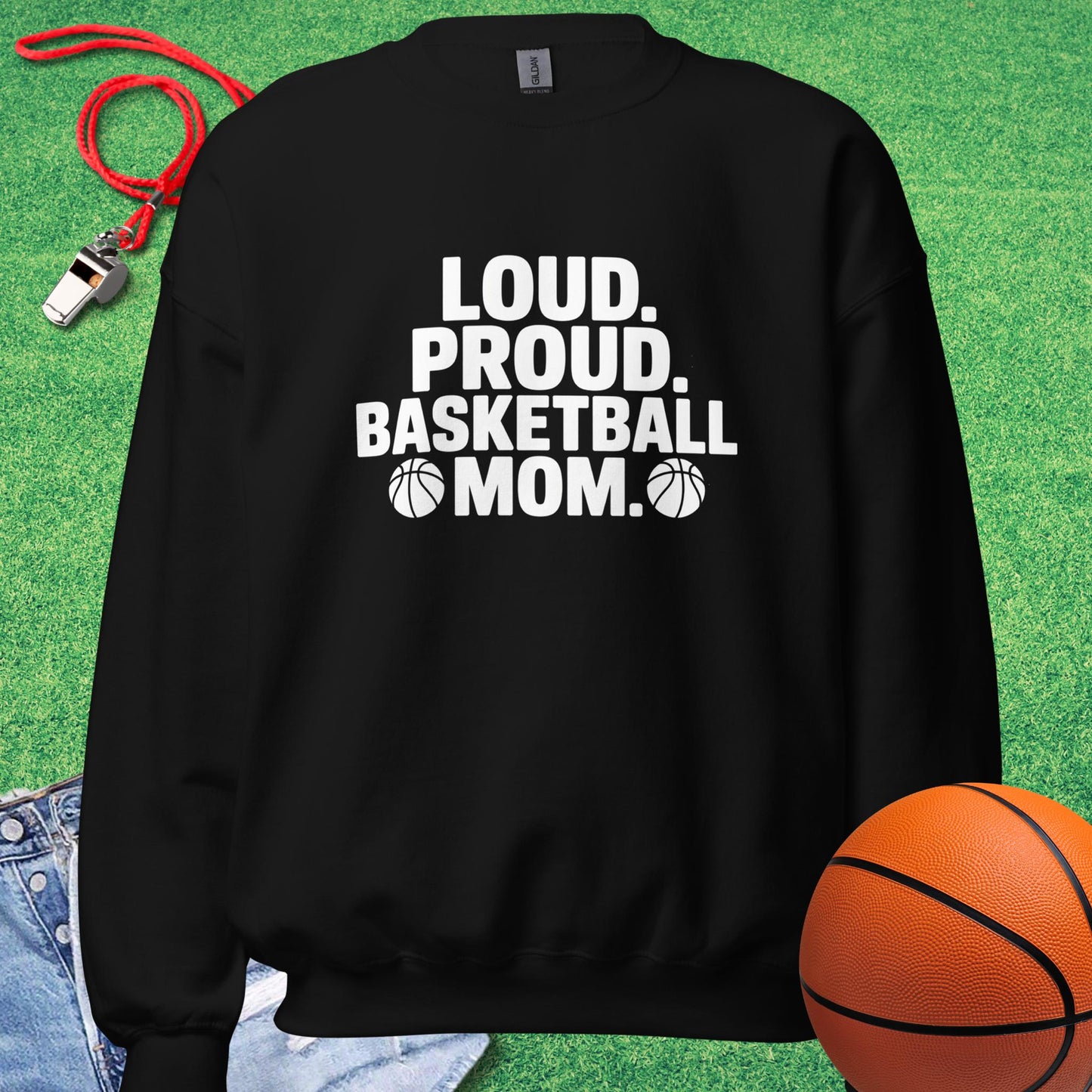 Loud and Proud Basketball Mom Sweatshirt in Black - Basketball Mom Tournament Sweatshirt | Sideline Gods