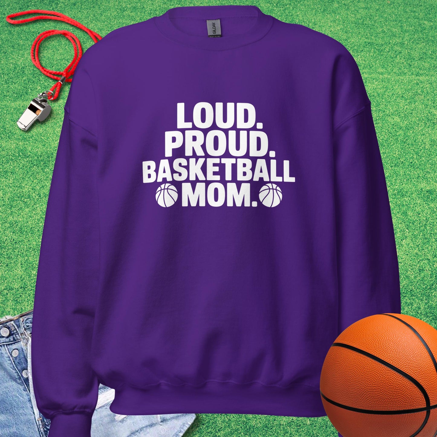 Loud and Proud Basketball Mom Sweatshirt in Purple - Basketball Mom Gift | Sideline Gods