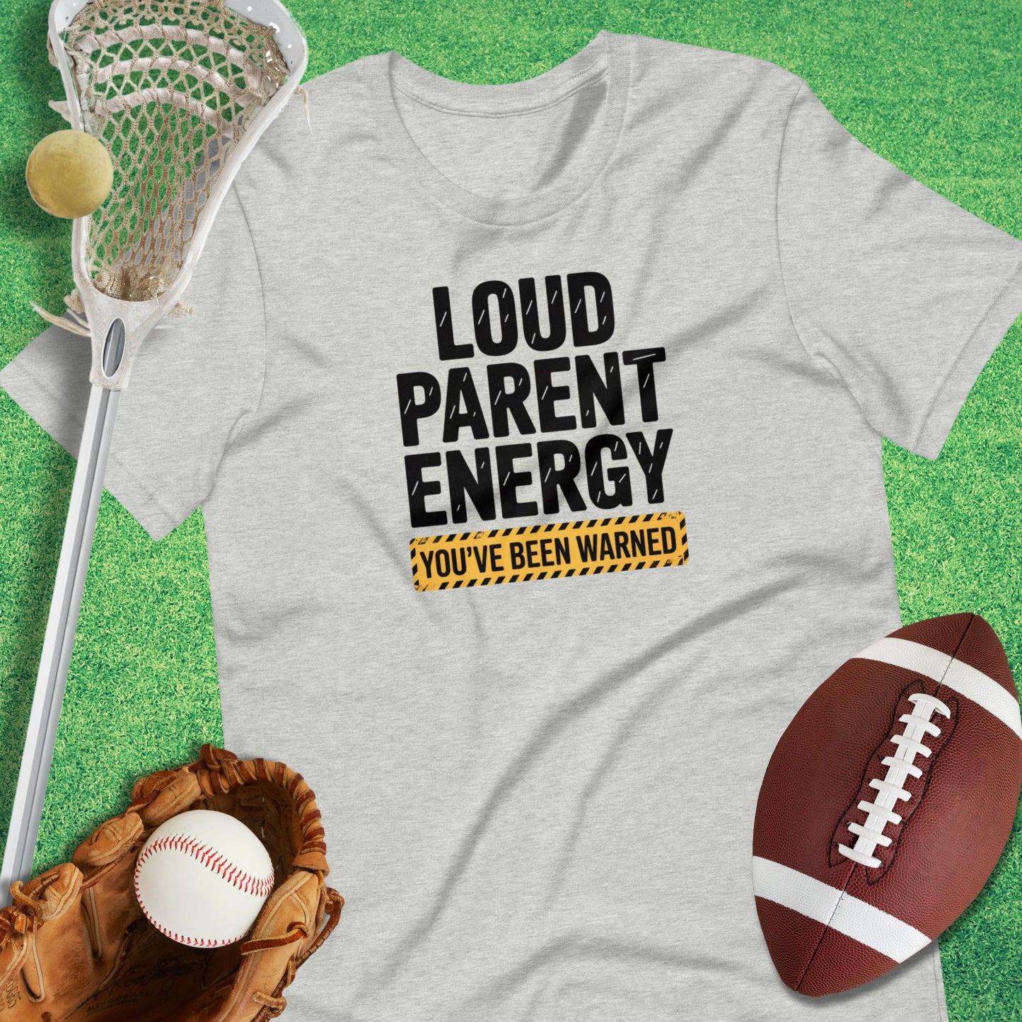 Loud Parent Energy T-Shirt in Athletic Heather - Football Parent Tailgating T-Shirt | Sideline Gods
