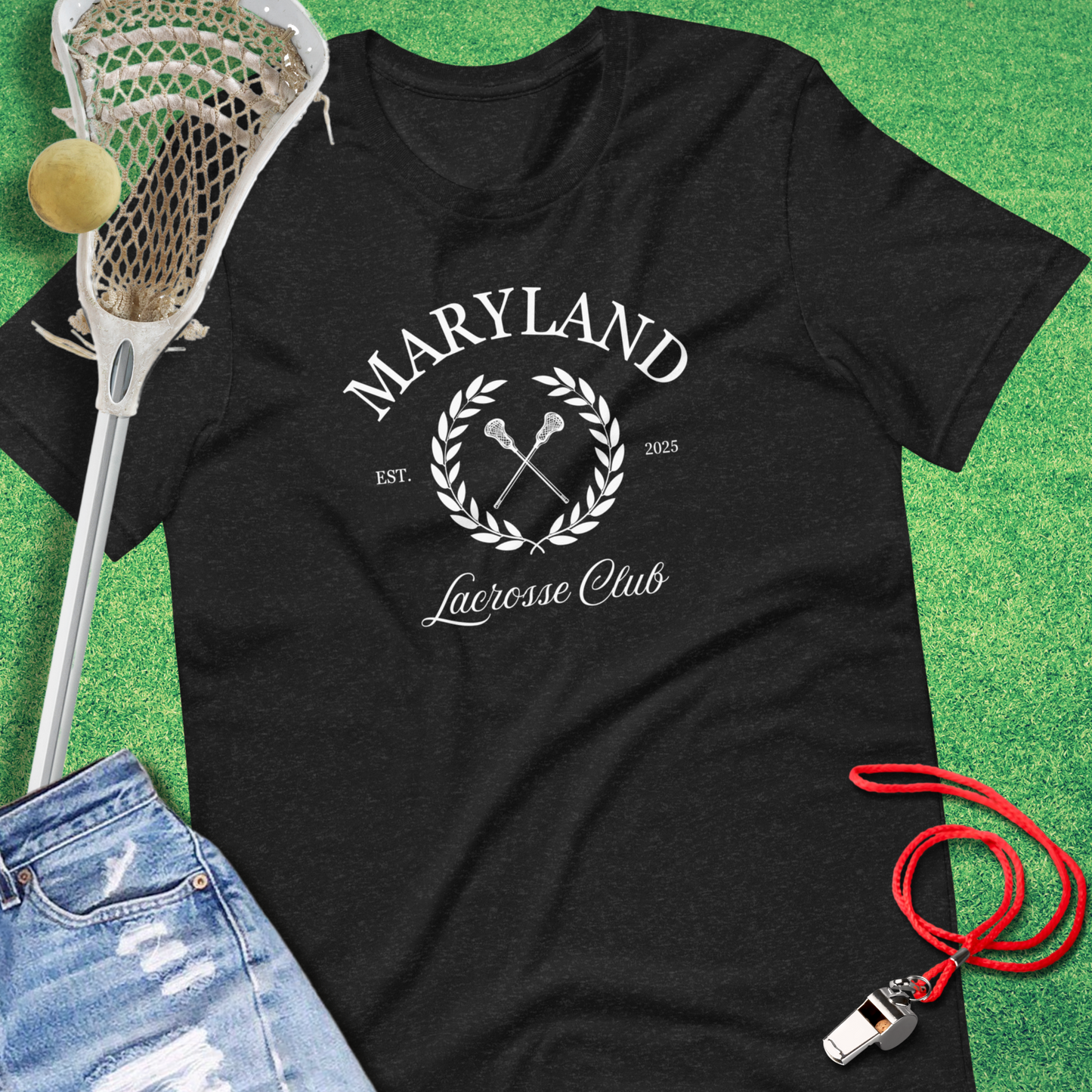 Maryland Lacrosse Club T-Shirt in Black Heather - State Pride Lacrosse T-Shirt | Sideline Gods