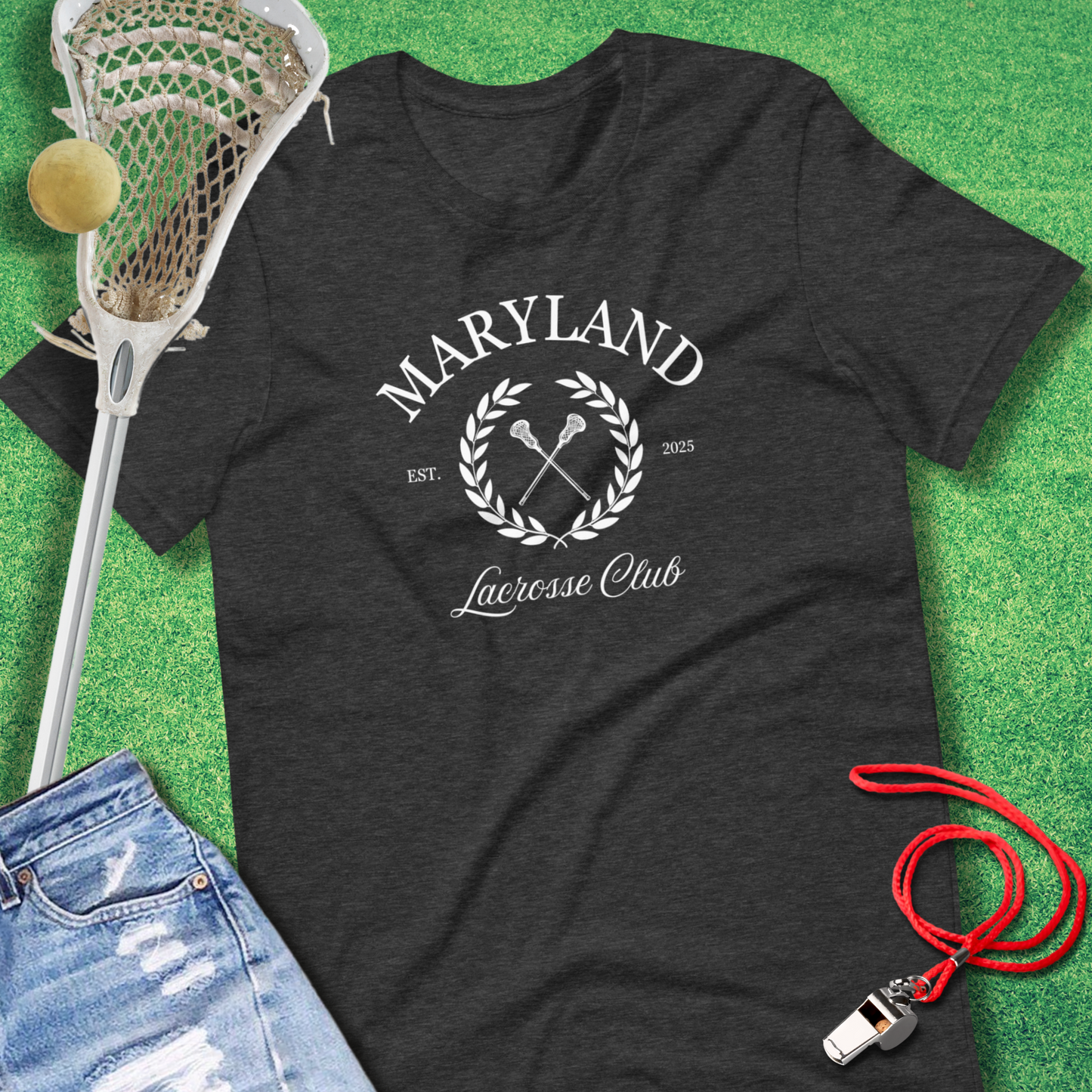 Maryland Lacrosse Club T-Shirt in Dark Grey Heather - Lax Maryland T-Shirt | Sideline Gods
