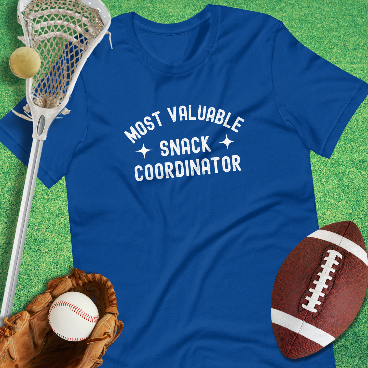 Most Valuable Snack Coordinator T-Shirt in True Royal - sarcastic sports T-Shirt | Sideline Gods