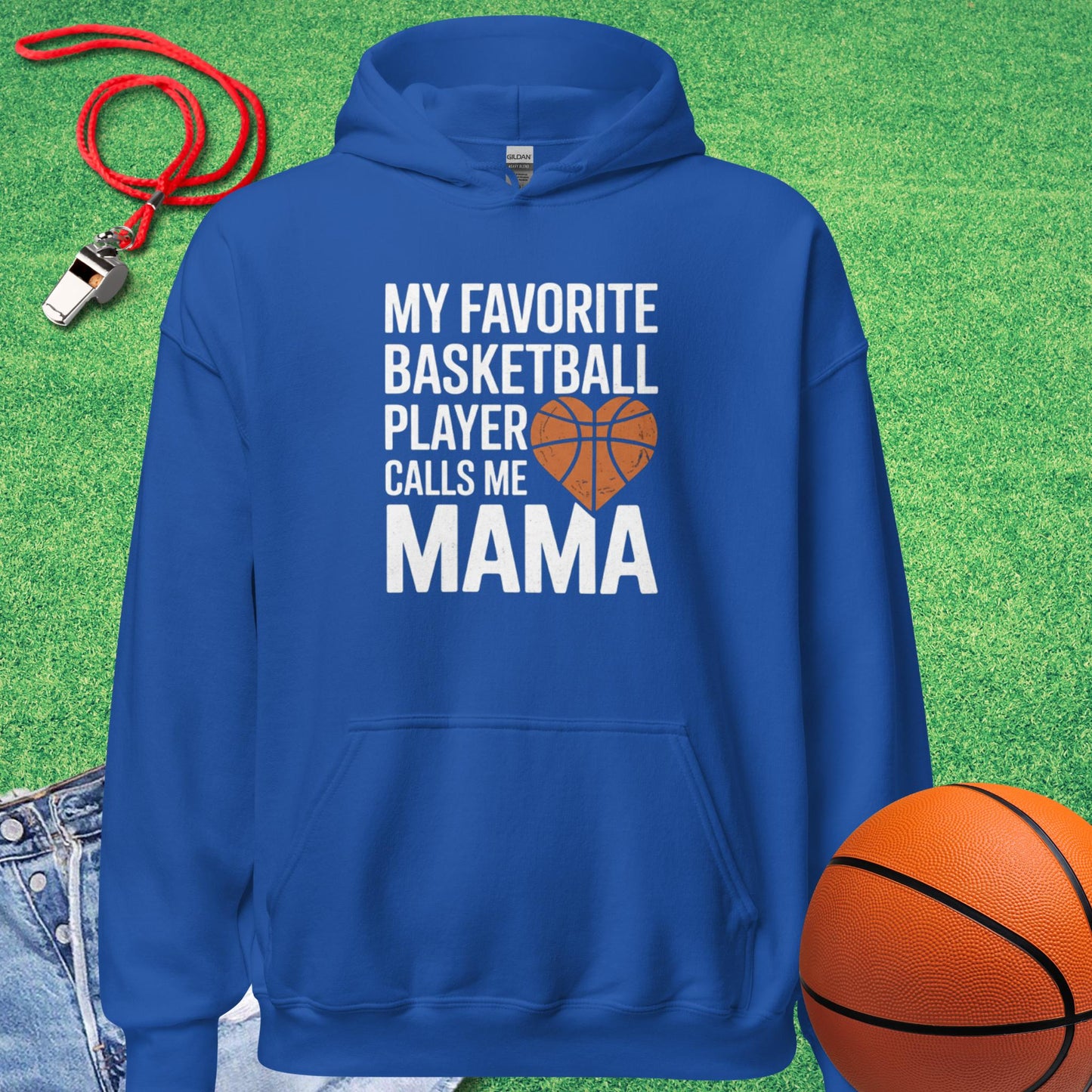 My Favorite Basketball Player Calls Me Mama Hoodie in Royal - BBall Mom Hoodie | Sideline Gods