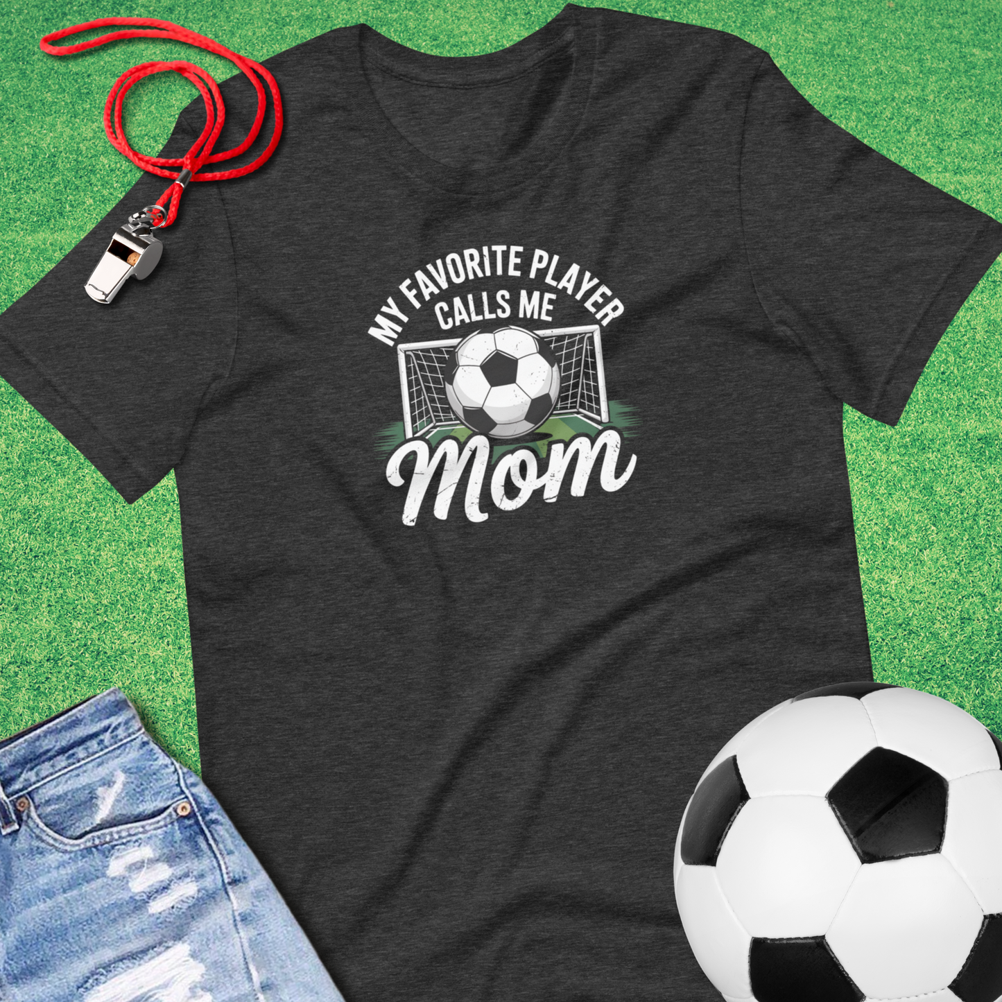 Soft cotton unisex shirt for moms of young soccer players