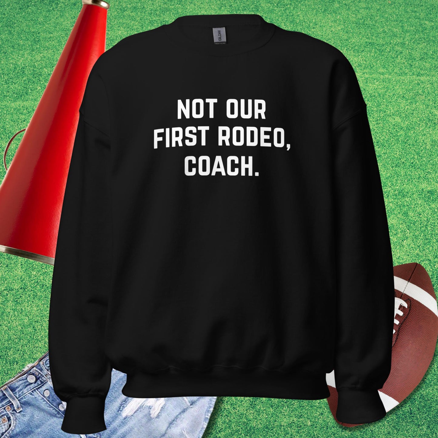 Not Our First Rodeo Sweatshirt in Navy - funny sideline Sweatshirt | Sideline Gods