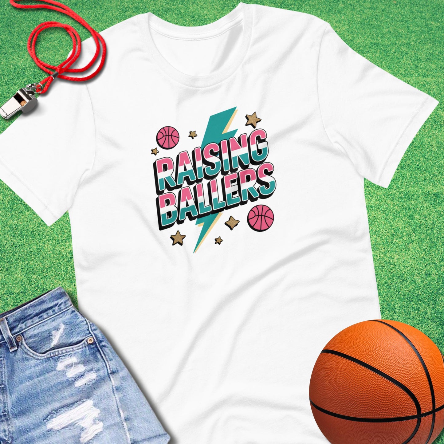 Raising 90s Ballers T-Shirt in White - Vintage Basketball T-Shirt | Sideline Gods