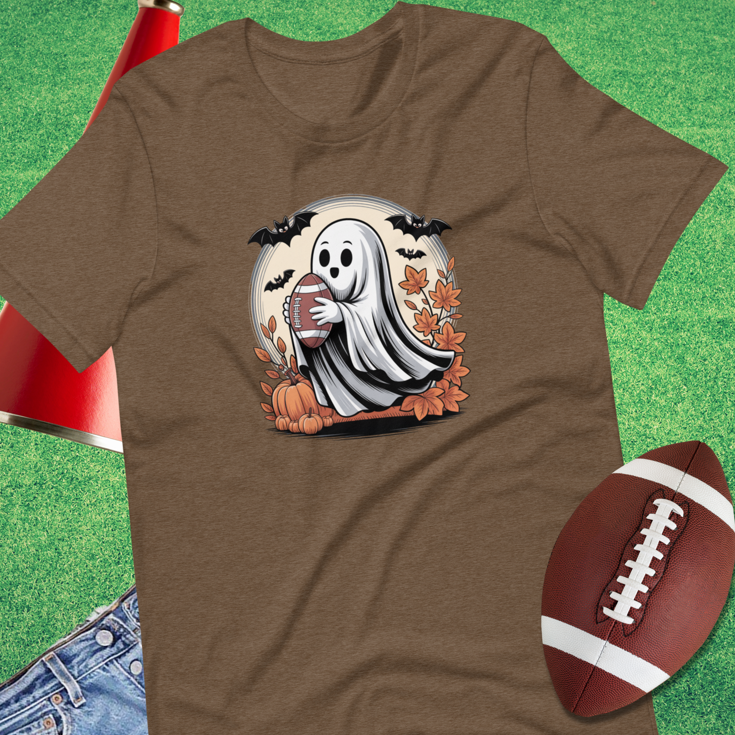 Retro Football Ghost T-Shirt – Halloween football shirt
