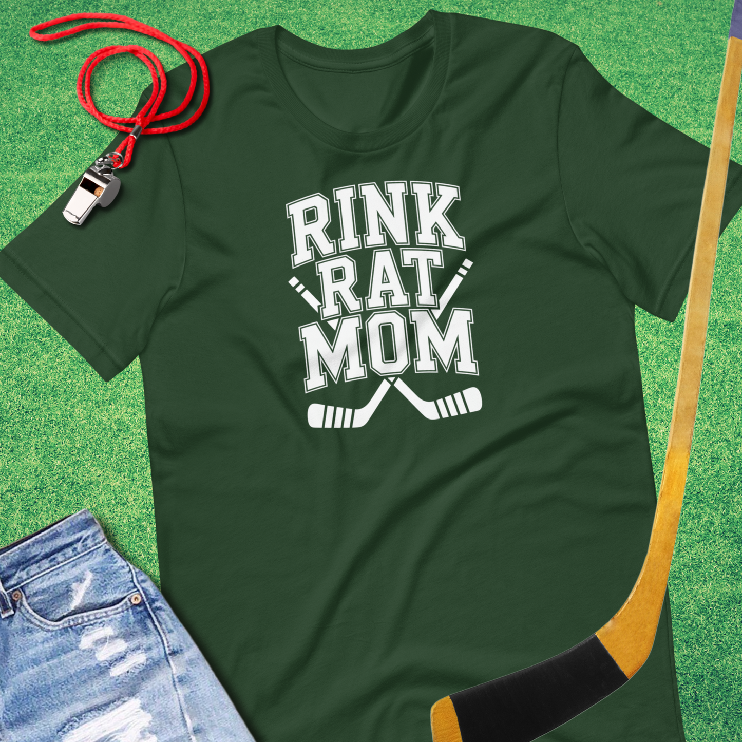 Rink Rat Mom T-Shirt in Forest - Ice Hockey Mom Gift | Sideline Gods