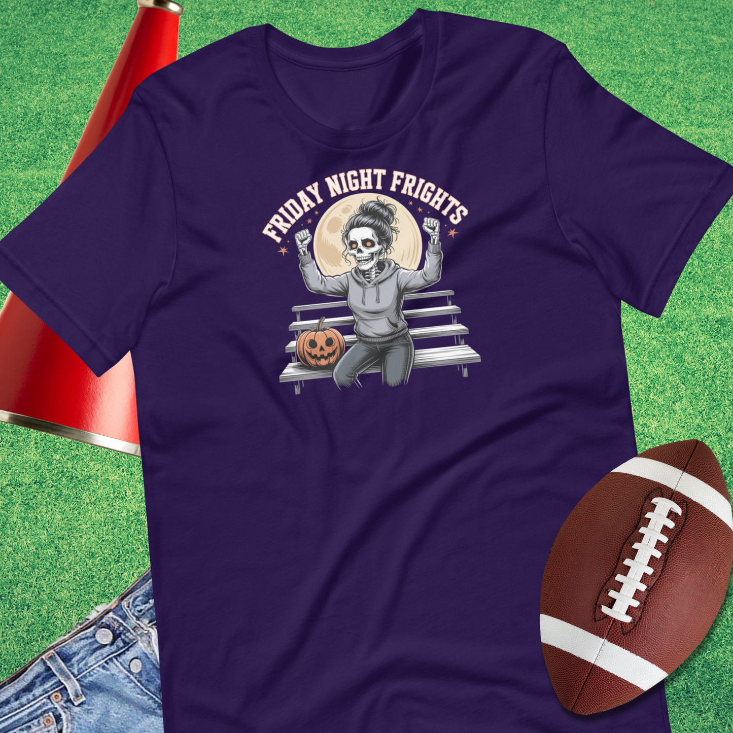Friday Night Frights T-Shirt in navy – fall football tee