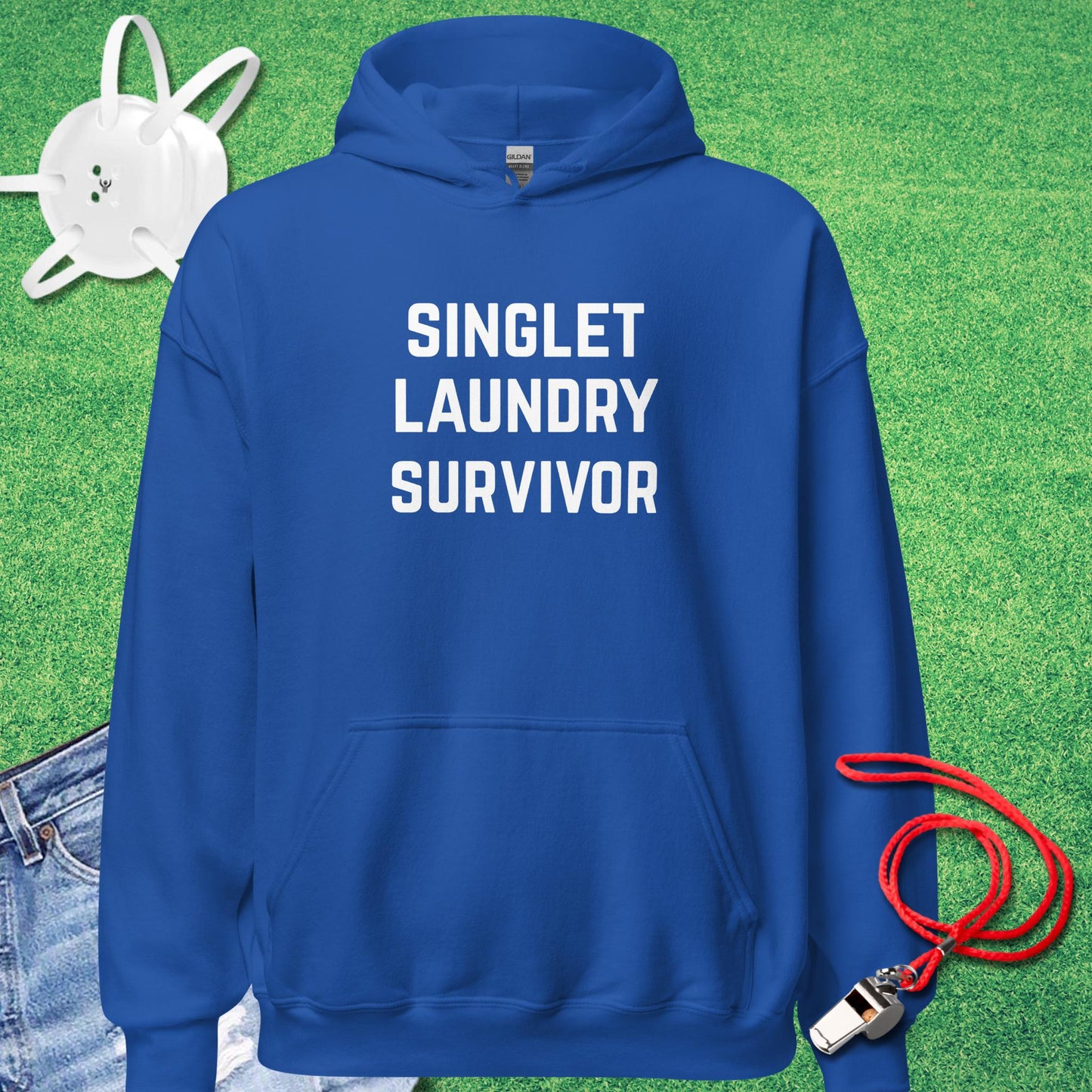 Singlet Laundry Survivor Hoodie in Royal - Mat Mom Hoodie | Sideline Gods