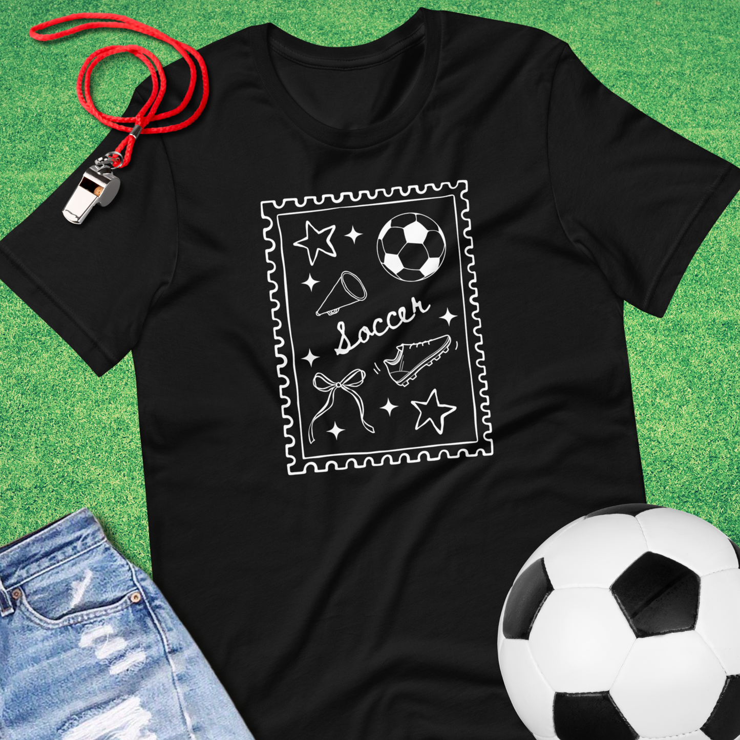 Soccer Stamp T-Shirt in Black - Bold Soccer Gear for Players and Fans | Sideline Gods