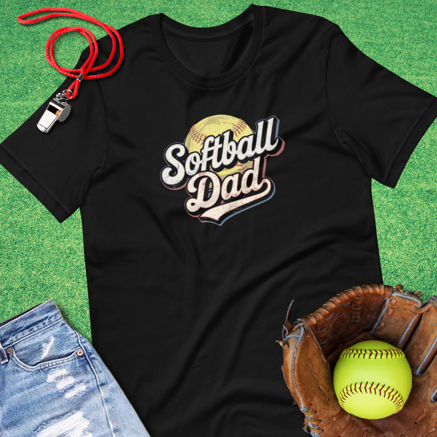 Softball Dad T-Shirt in Black - Softball Dad T-Shirt | Sideline Gods