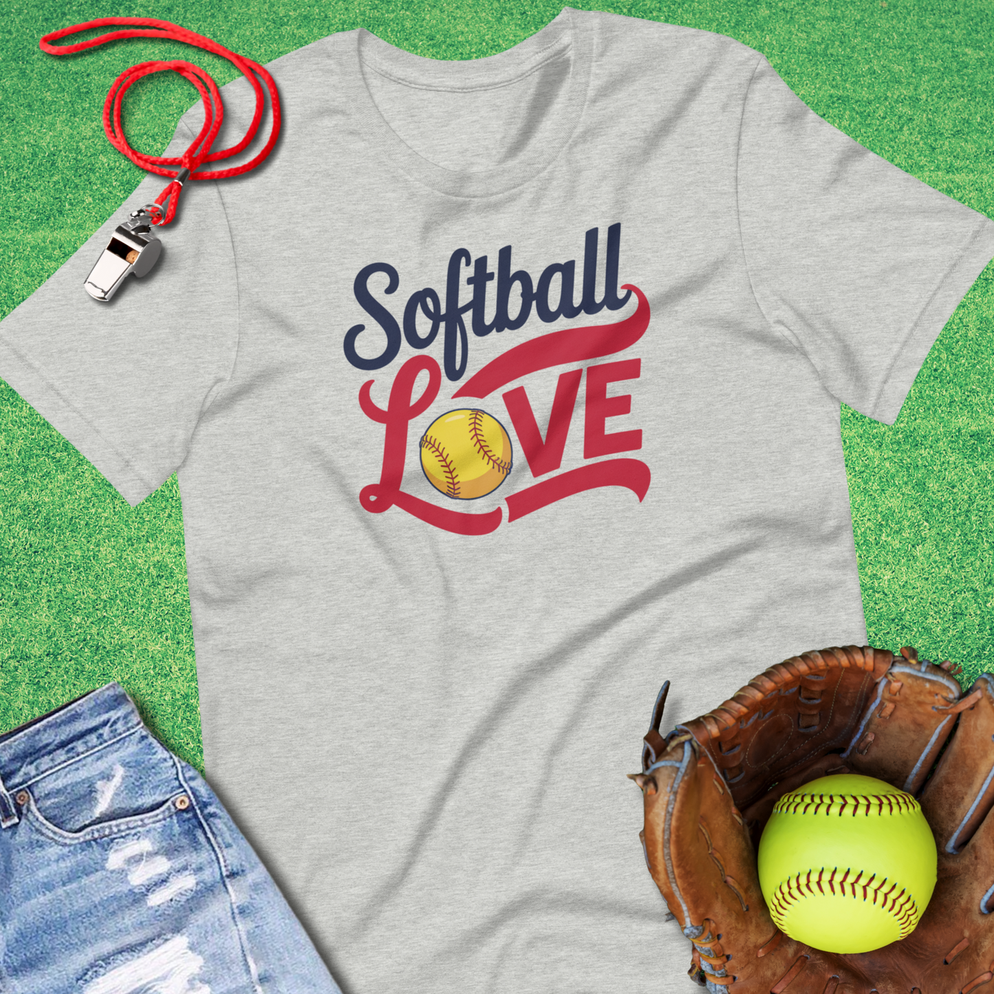 Softball Love T-Shirt in Athletic Heather - Softball Mom Tournament T-Shirt | Sideline Gods