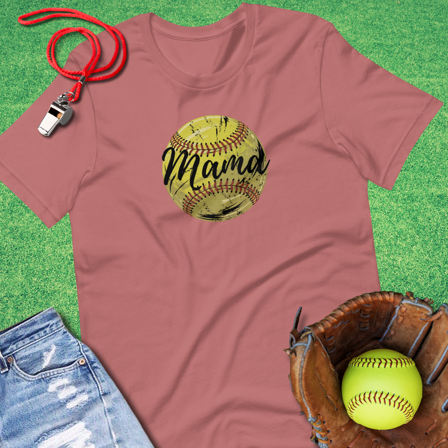 Softball Mama Icon T-Shirt in Mauve - Softball Mom Gift | Sideline Gods
