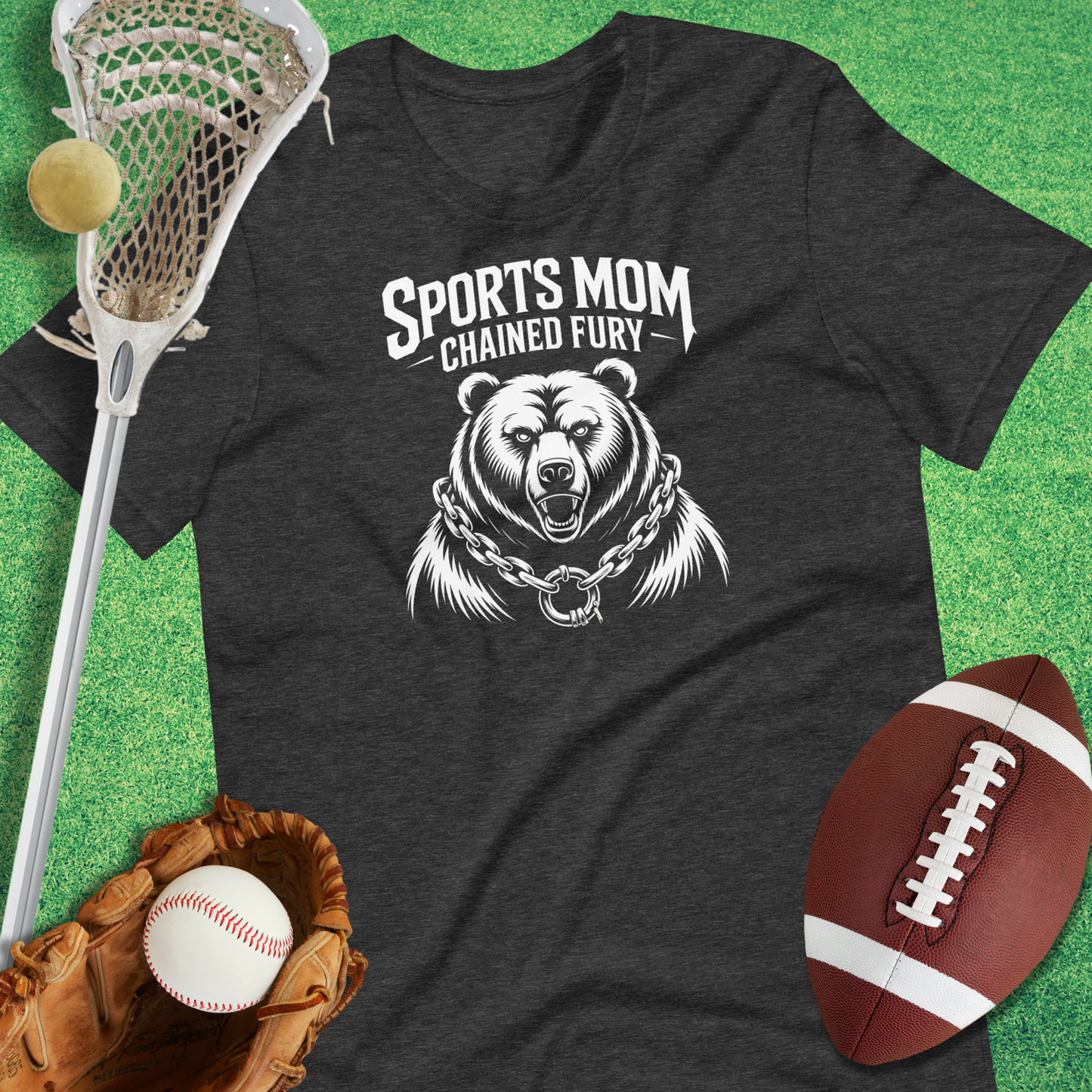 Sports Mom Chained Fury T-shirt in Dark Grey Heather - Sports Mom Spirit | Sideline Gods
