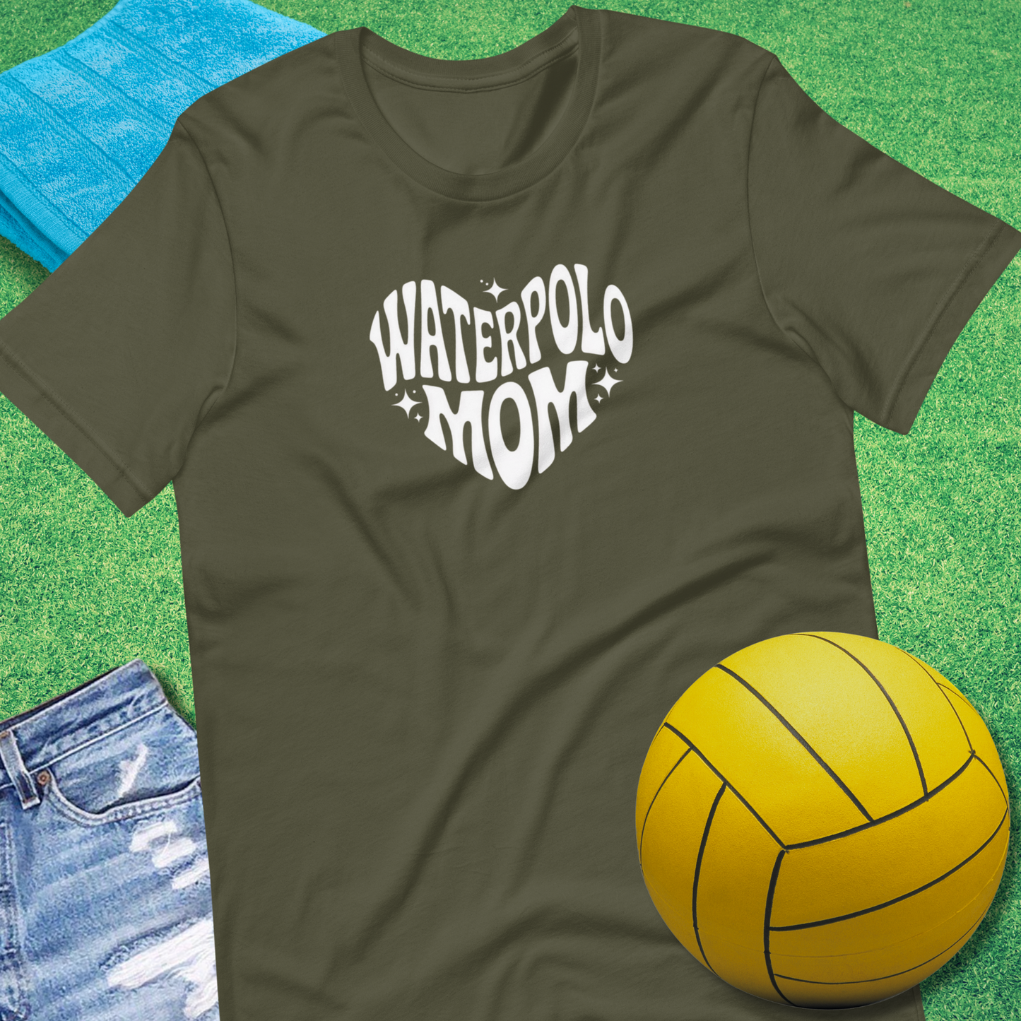 Water Polo Mom Heart T-Shirt