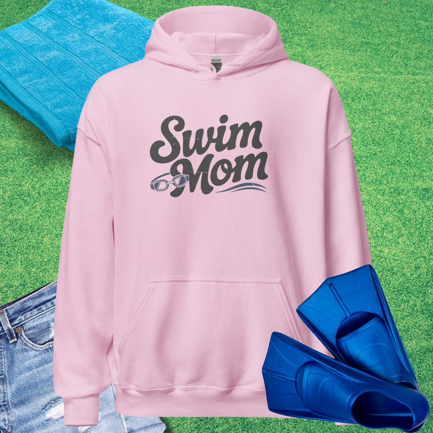 Distressed Swim Mom Hoodie