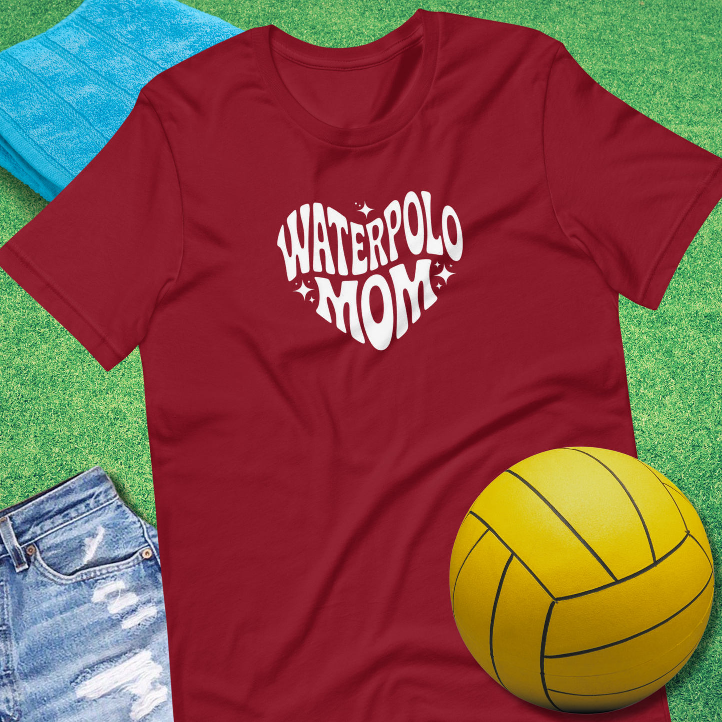 Water Polo Mom Heart T-Shirt