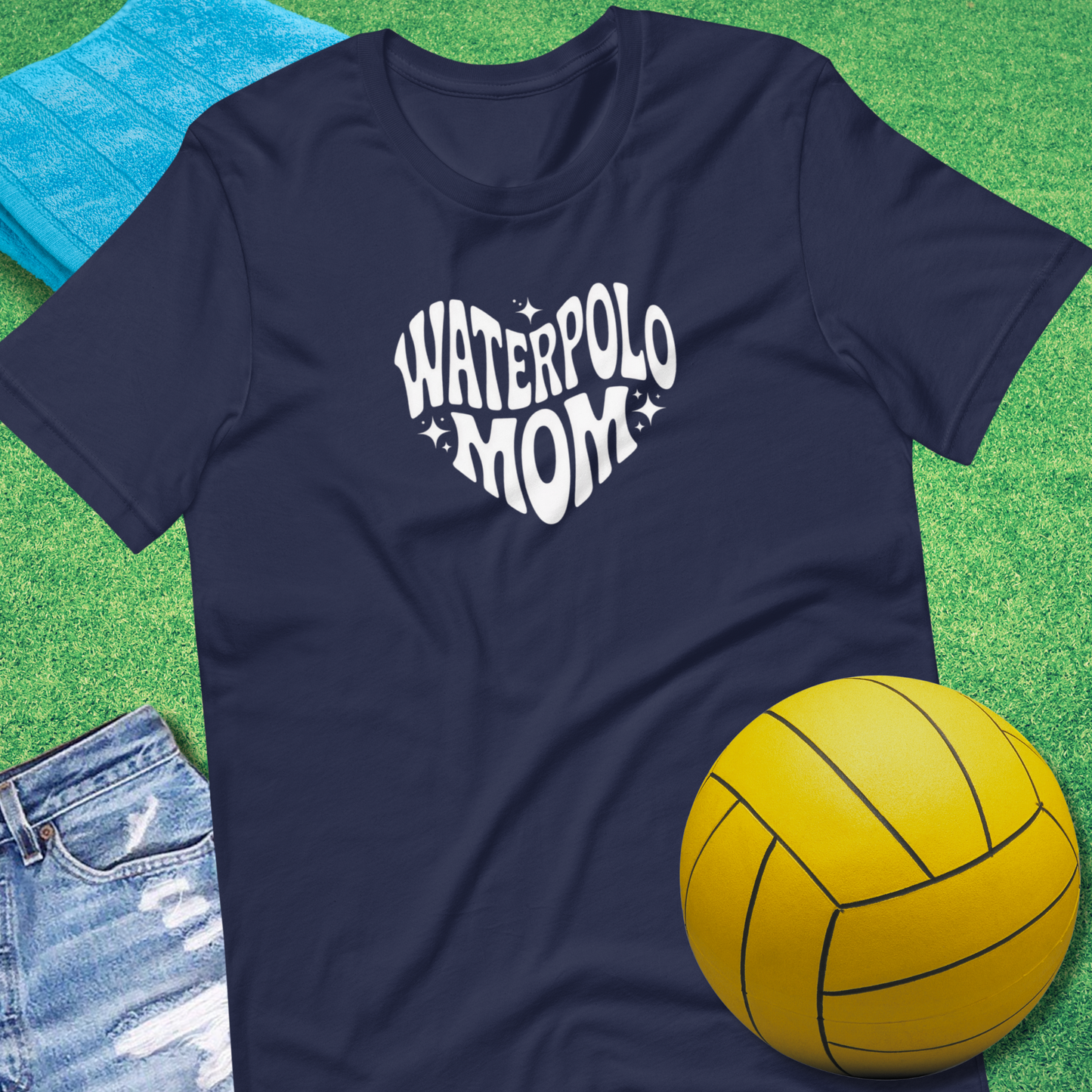Water Polo Mom Heart T-Shirt