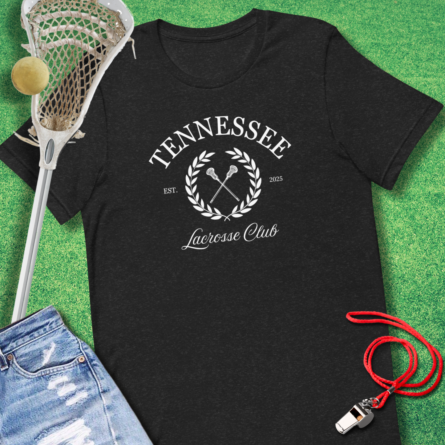 Tennessee Lacrosse Club T-Shirt in Black Heather - Lax Tennessee T-Shirt | Sideline Gods