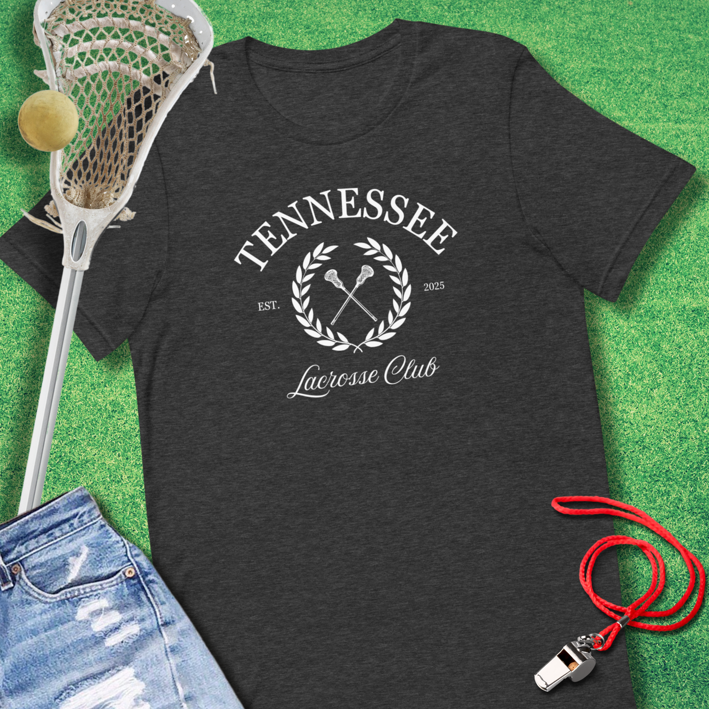 Tennessee Lacrosse Club T-Shirt in Dark Grey Heather - Tennessee Lax T-Shirt | Sideline Gods