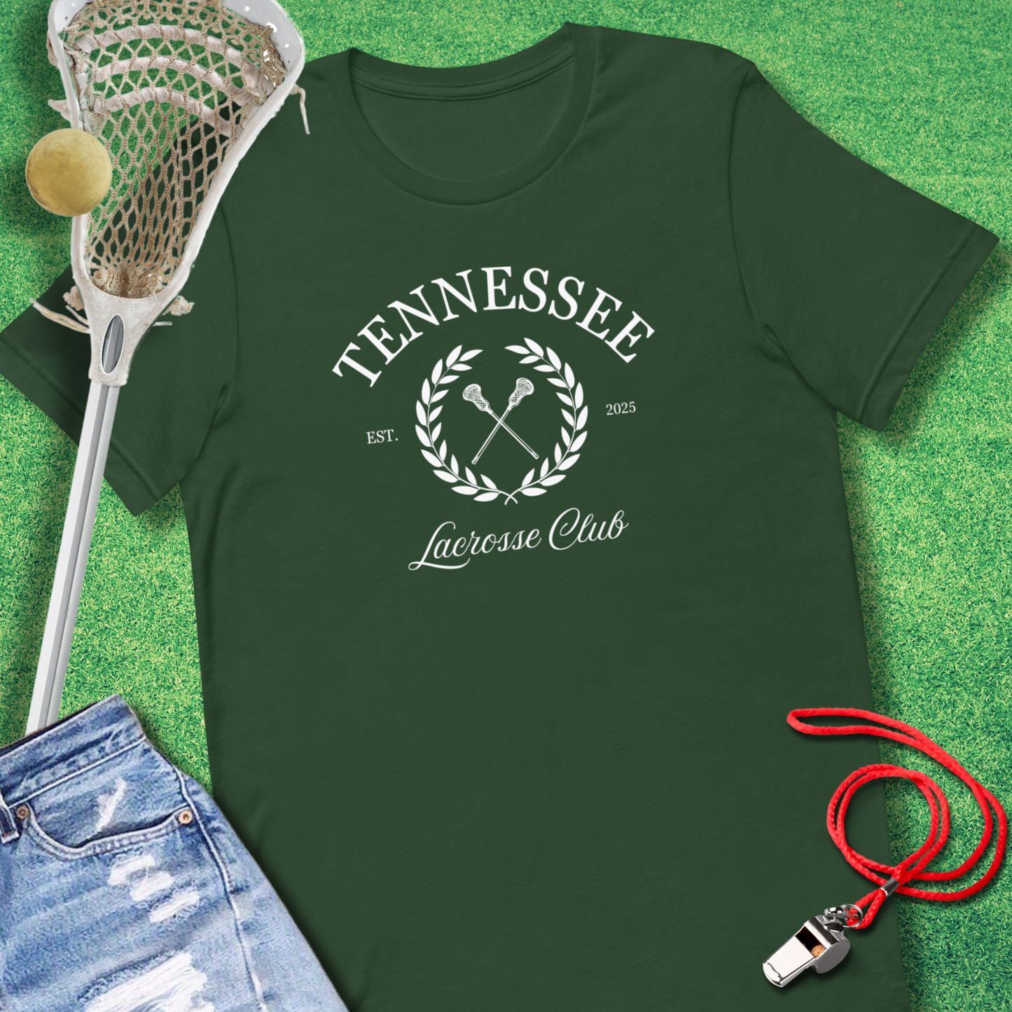 Tennessee Lacrosse Club T-Shirt in Forest - Tennessee Lacrosse Club T-Shirt | Sideline Gods