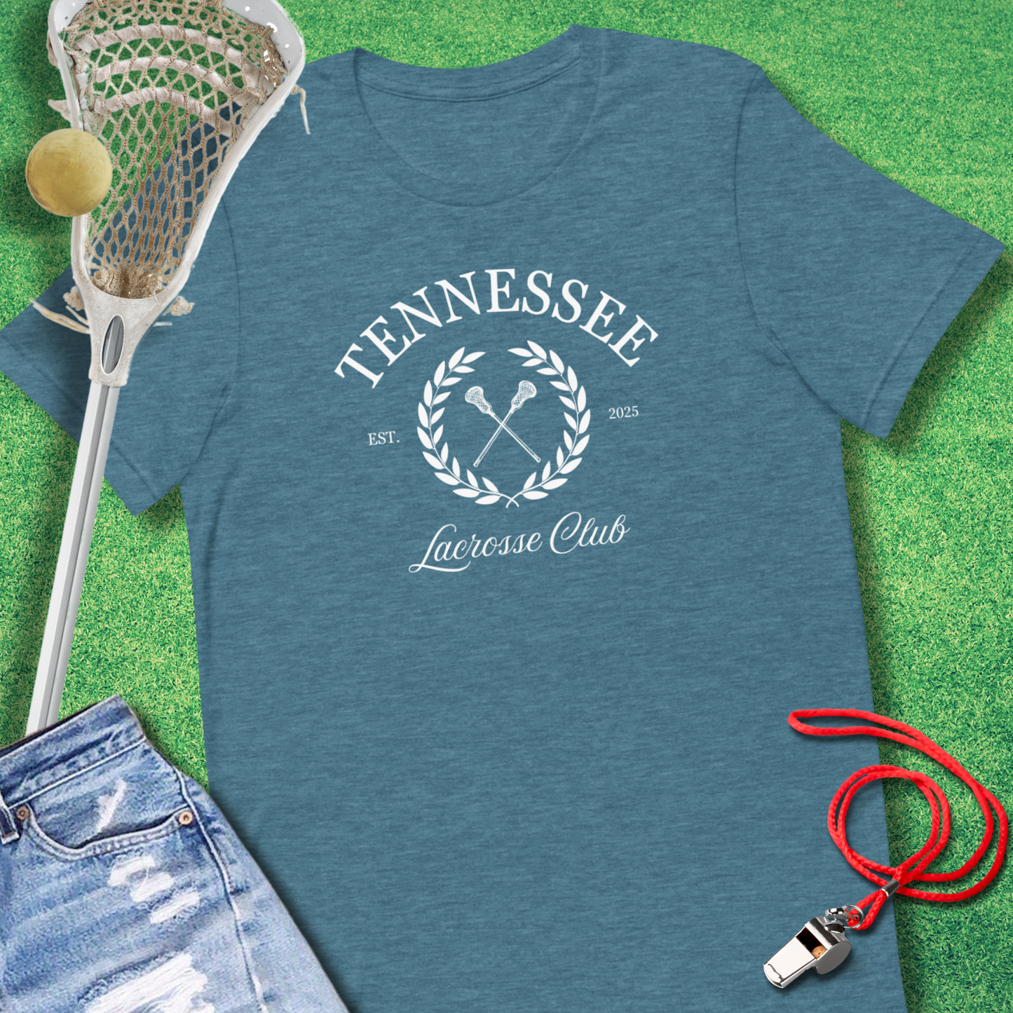 Tennessee Lacrosse Club T-Shirt in Heather Deep Teal - Regional Lax T-Shirt | Sideline Gods