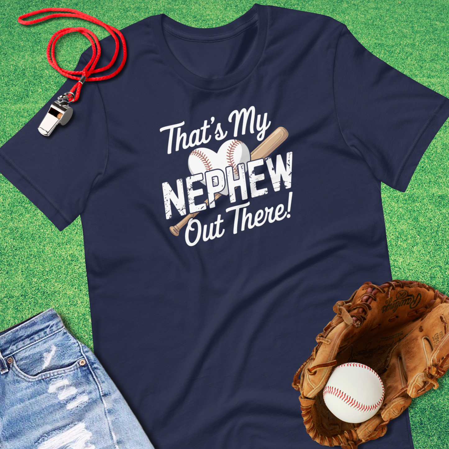 That's My Baseball Nephew T-Shirt in Navy - Baseball Aunt Gift | Sideline Gods
