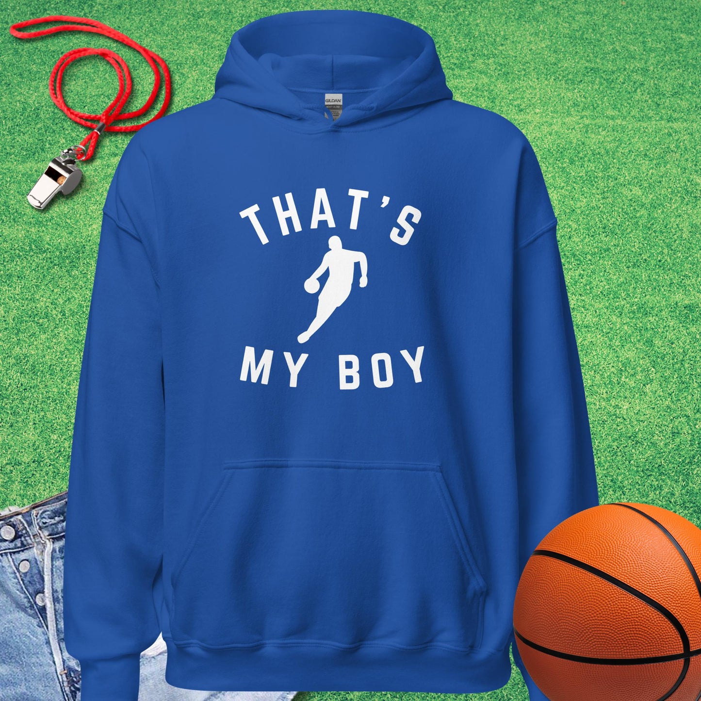 That's My Boy on the Court Hoodie in Royal - Basketball Dad Gift | Sideline Gods