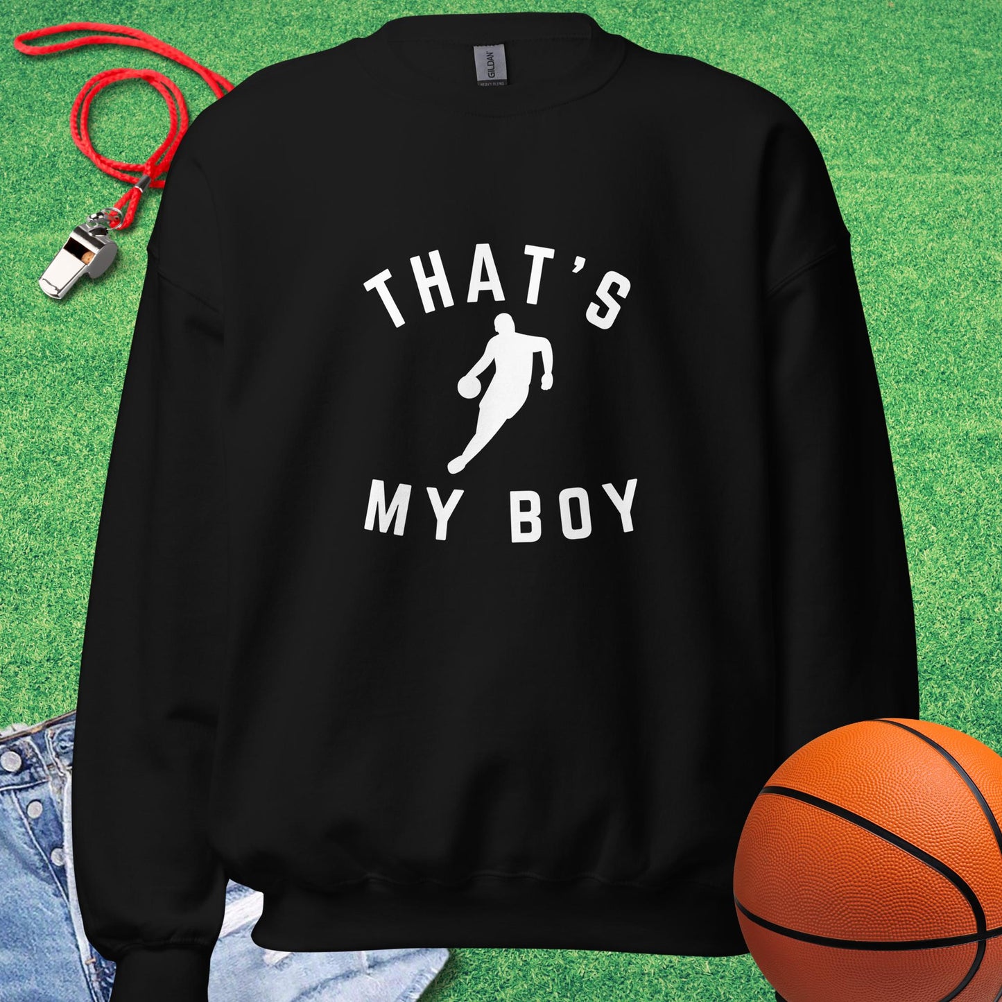 That's My Boy on the Court Sweatshirt in Black - Basketball Parent Sweatshirt | Sideline Gods