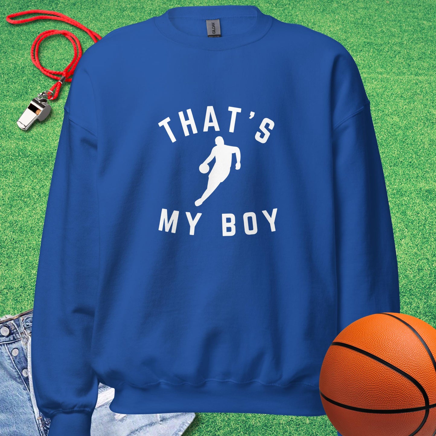 That's My Boy on the Court Sweatshirt in Royal - Basketball Dad Gift | Sideline Gods
