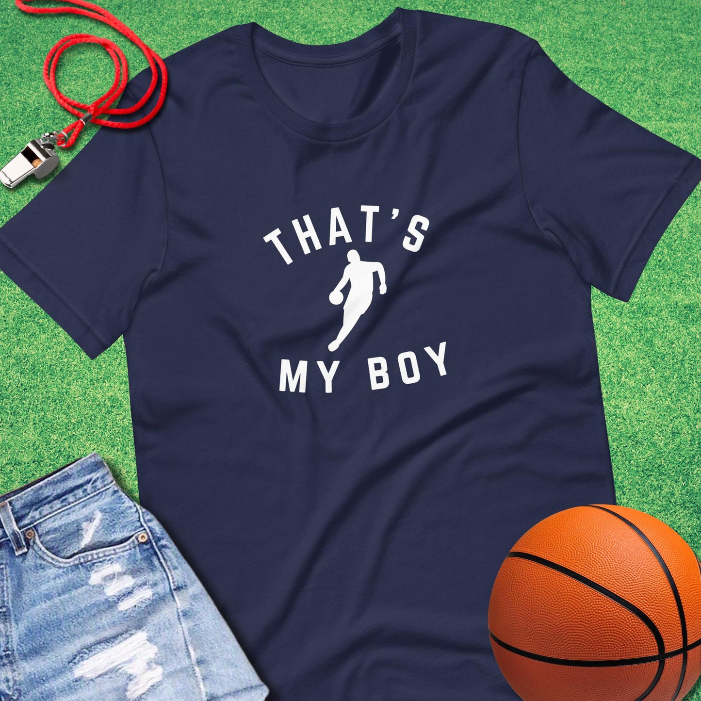 That's My Boy On the Court T-Shirt in Navy - Proud Basketball Mom T-Shirt | Sideline Gods