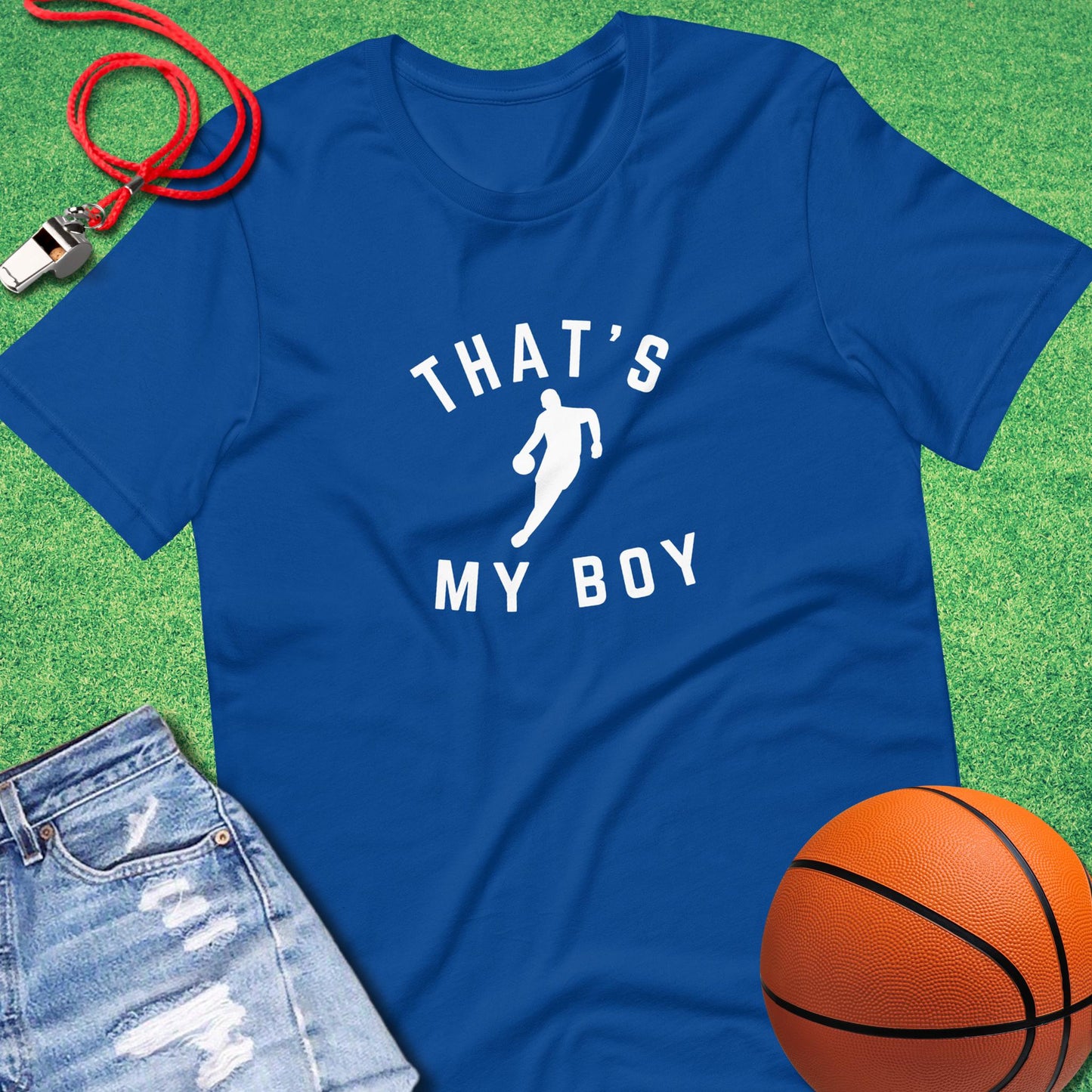 That's My Boy On the Court T-Shirt in True Royal - Basketball Mom Gift | Sideline Gods