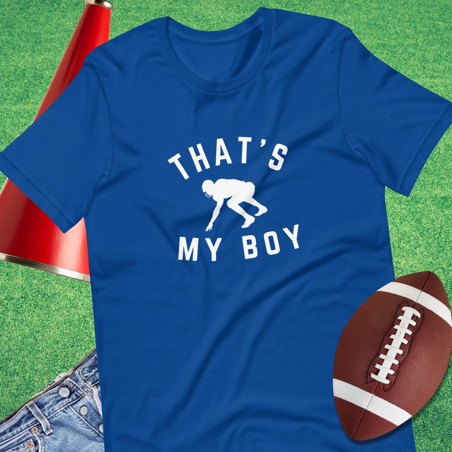 That's My Boy on the Line T-Shirt in True Royal - gifts for football mom shirt by Sideline Gods