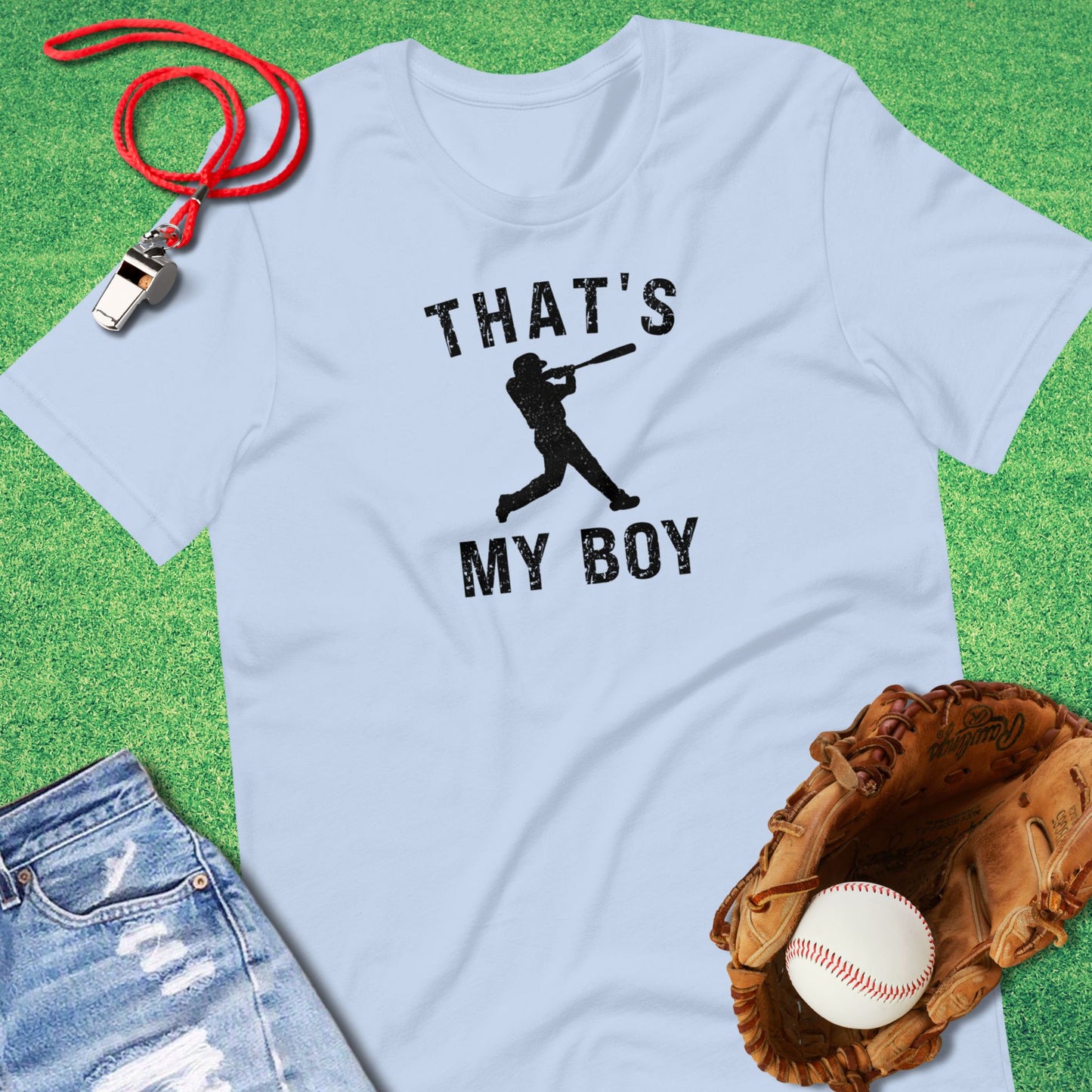 That's My Boy Silhouette T-Shirt in Baby Blue - Ballpark Mom Gift | Sideline Gods